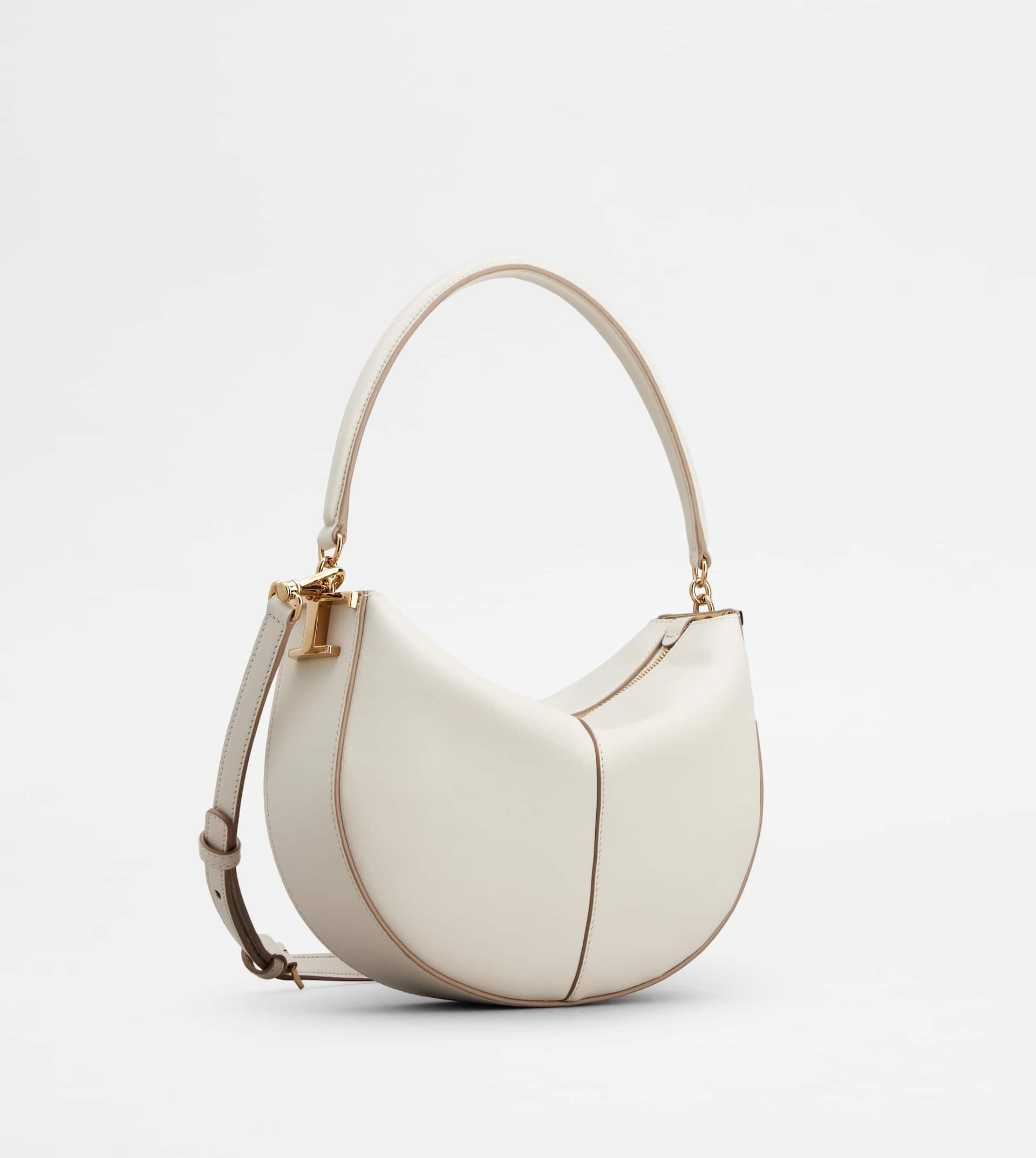 TOD'S T CASE HOBO BAG IN LEATHER MINI - OFF WHITE - 3