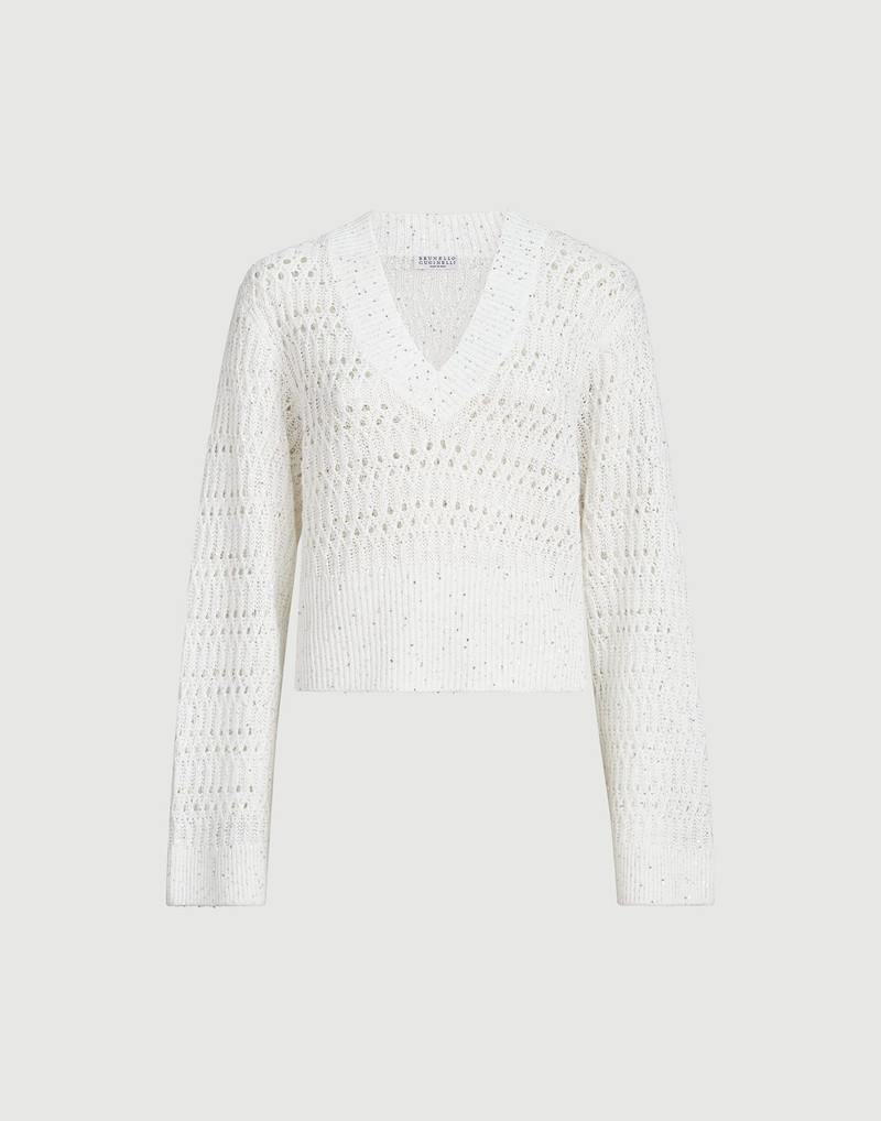 Linen dazzling braids sweater 1