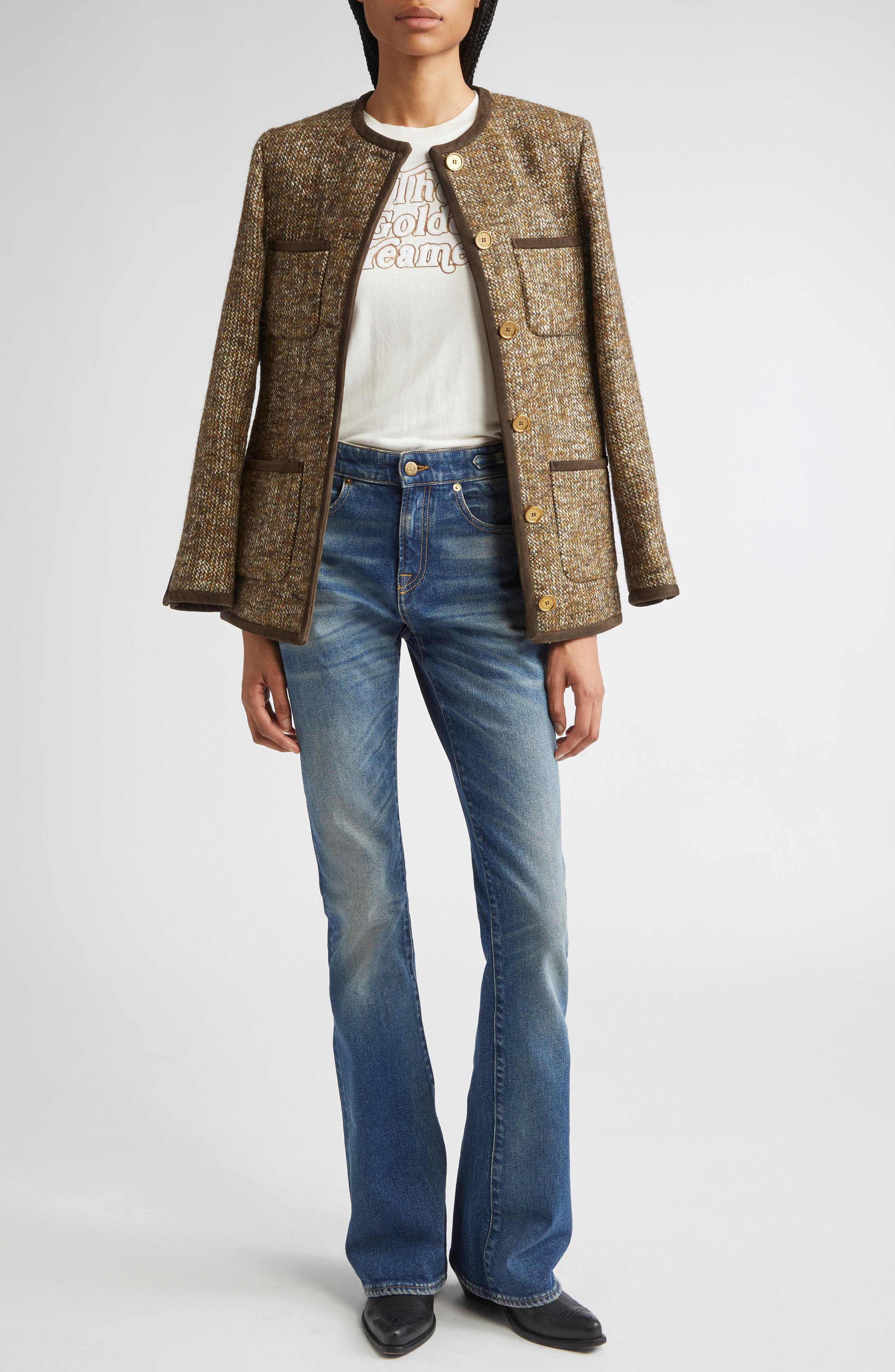 Golden Goose Journey Stretch Denim Bootcut Jeans in Blue at Nordstrom - 2