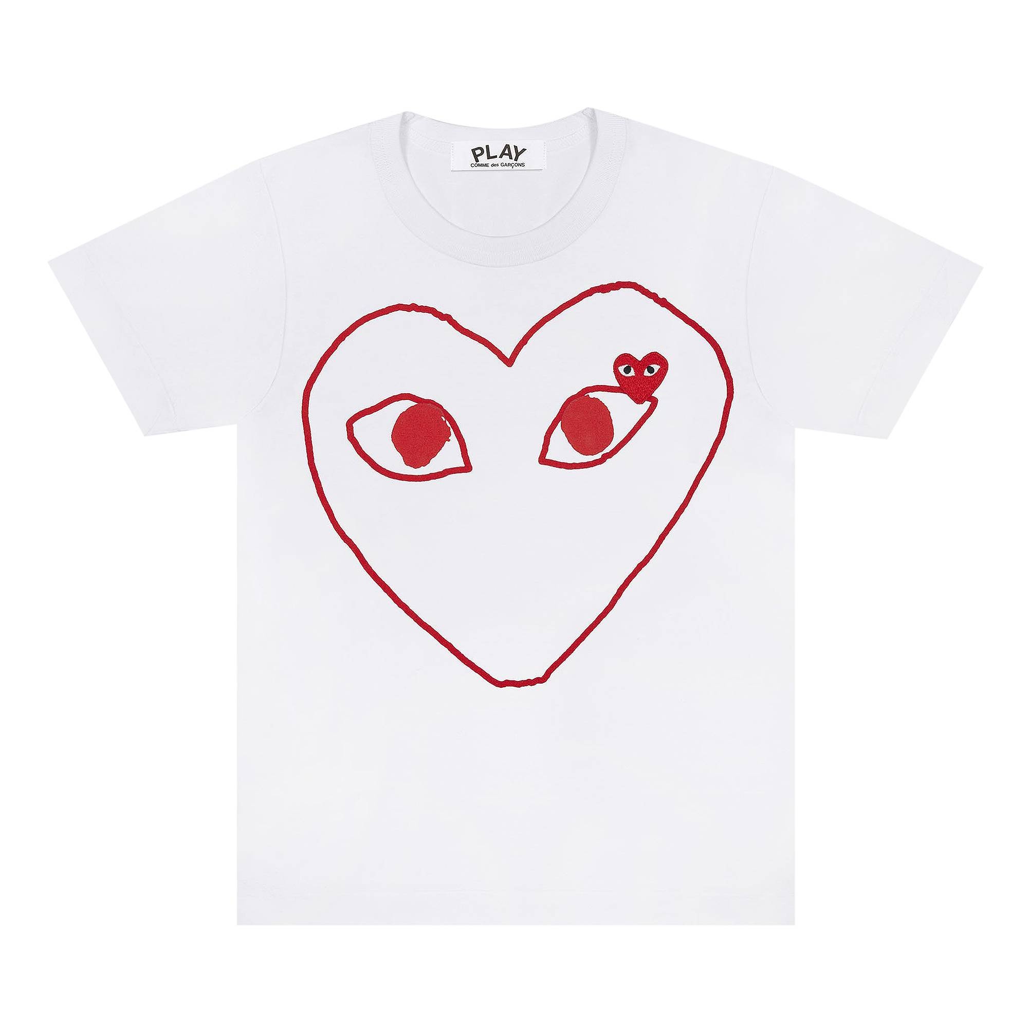 Comme des Garçons PLAY Outline Heart T-Shirt 'White' - 1