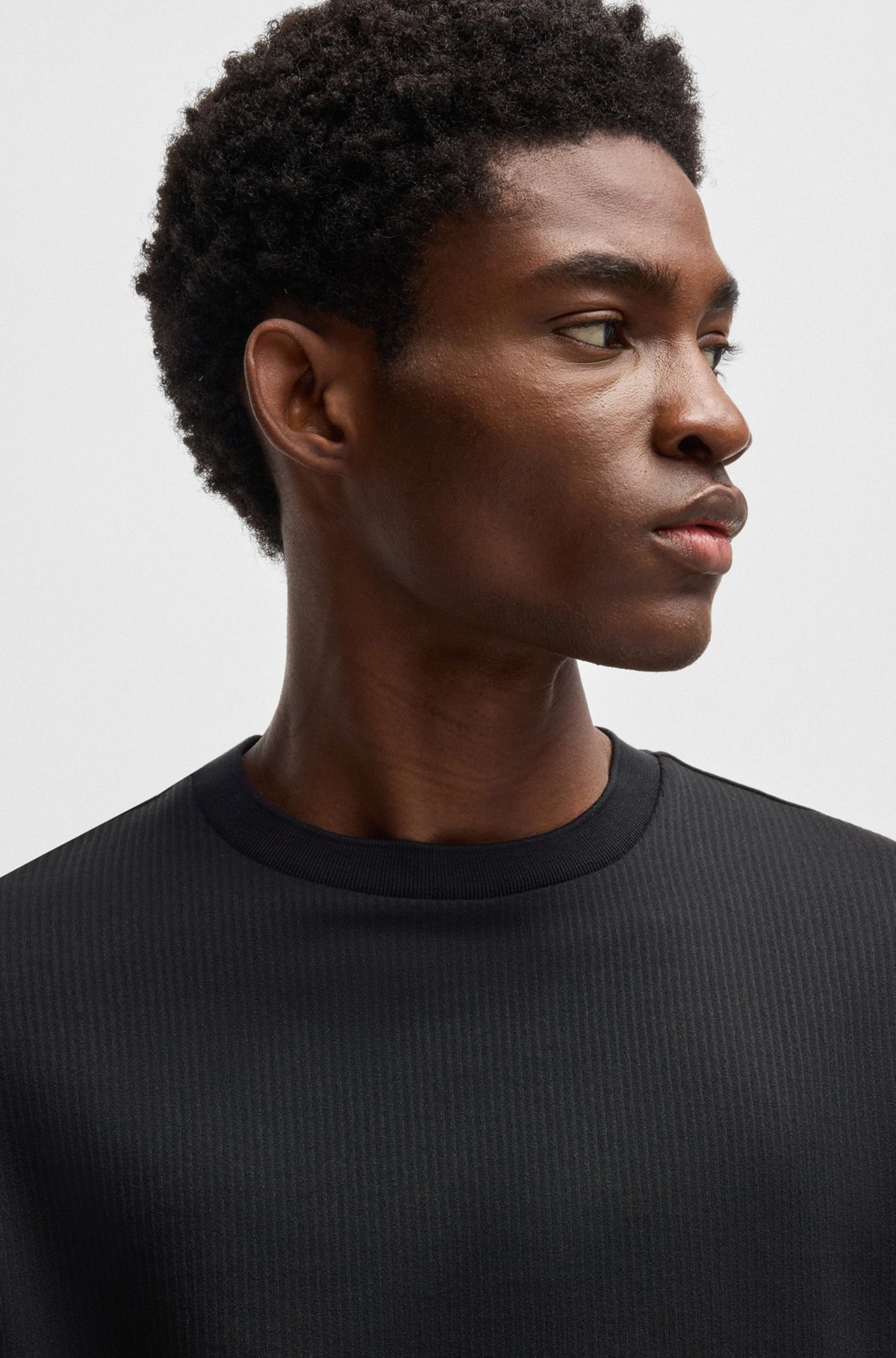 REGULAR-FIT T-SHIRT IN SEERSUCKER FABRIC - 3