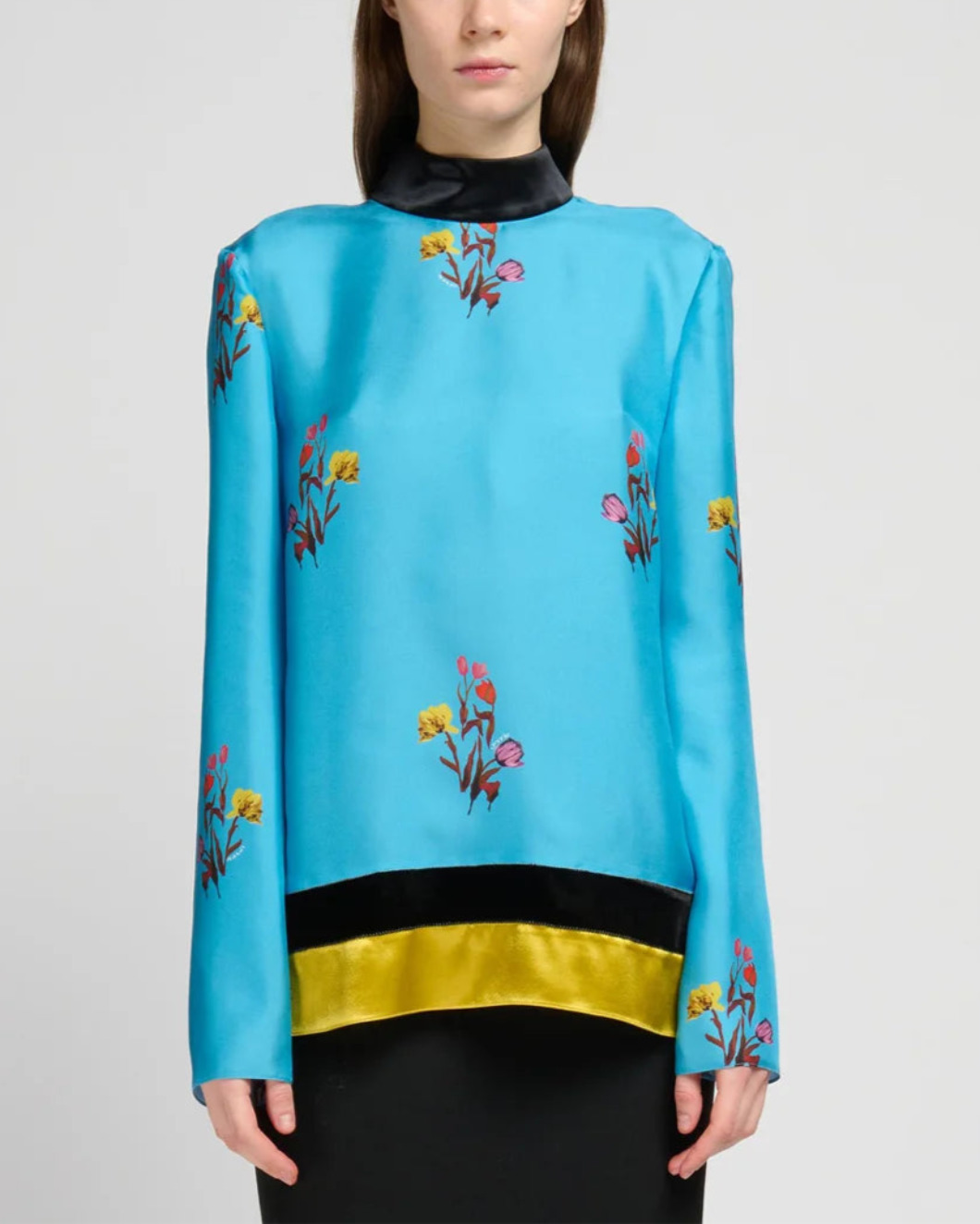 TULIP SILK TWILL PRINTED TOP - 2