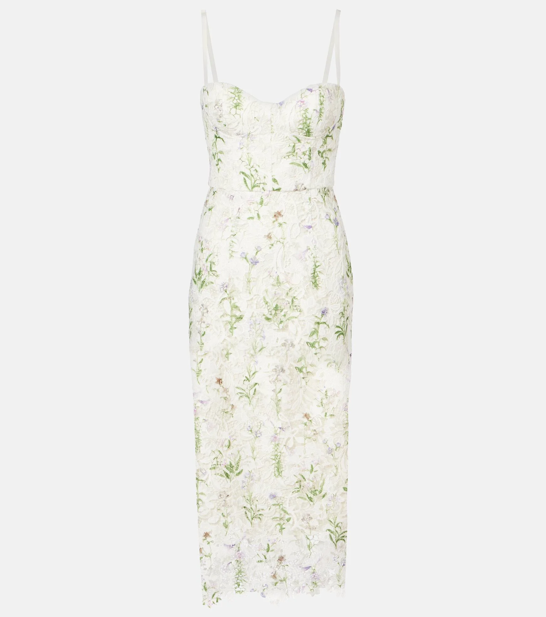 Floral lace corset dress - 1