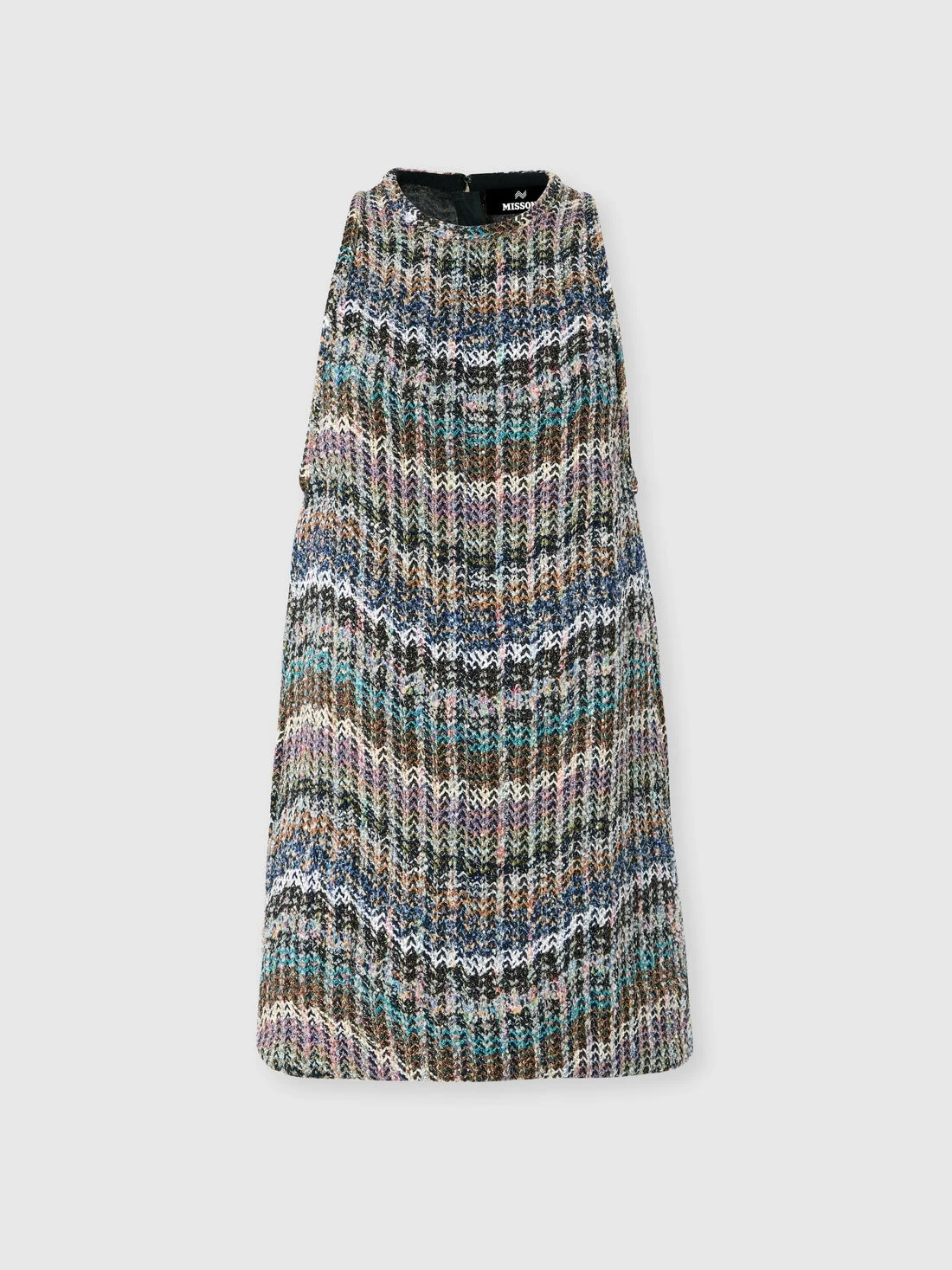 Chevron knit mini dress with sequins - 1