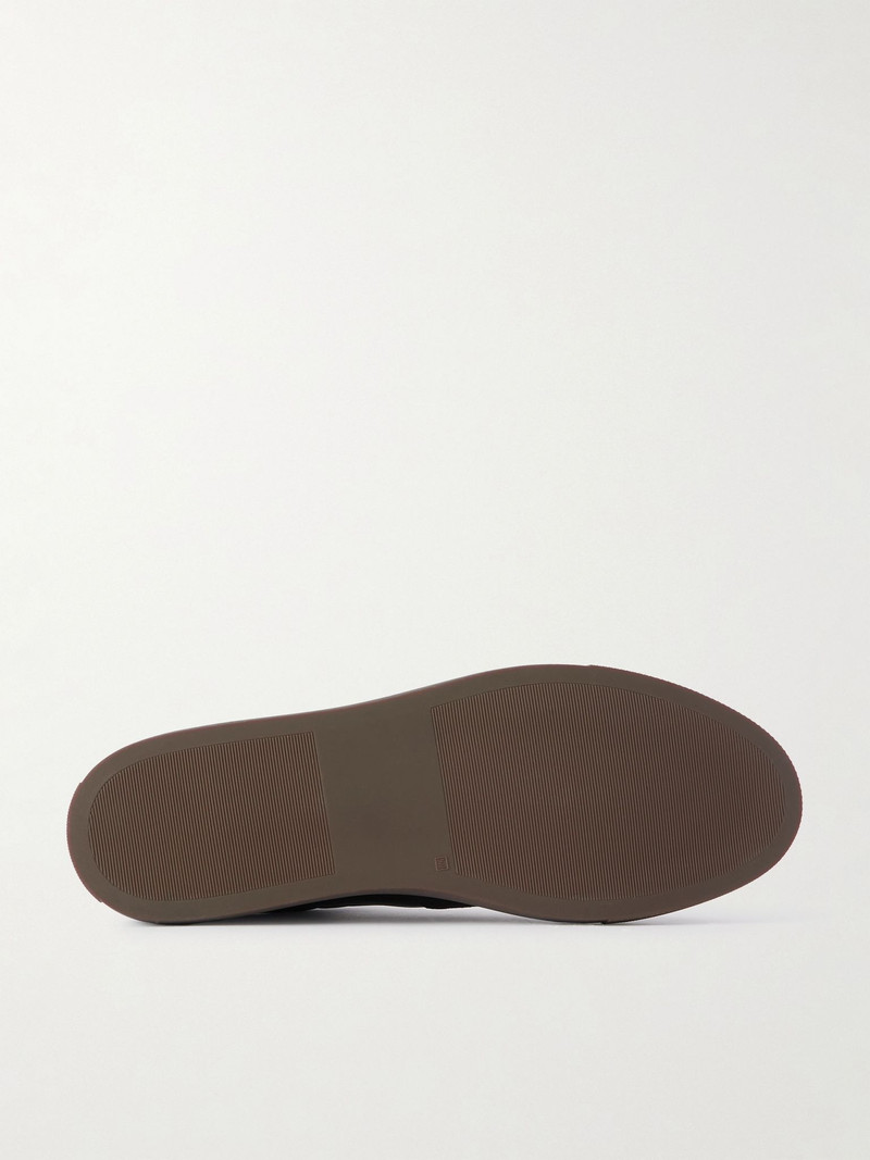 Common Projects Bball Suede-Trimmed Leather Sneakers Black outlook