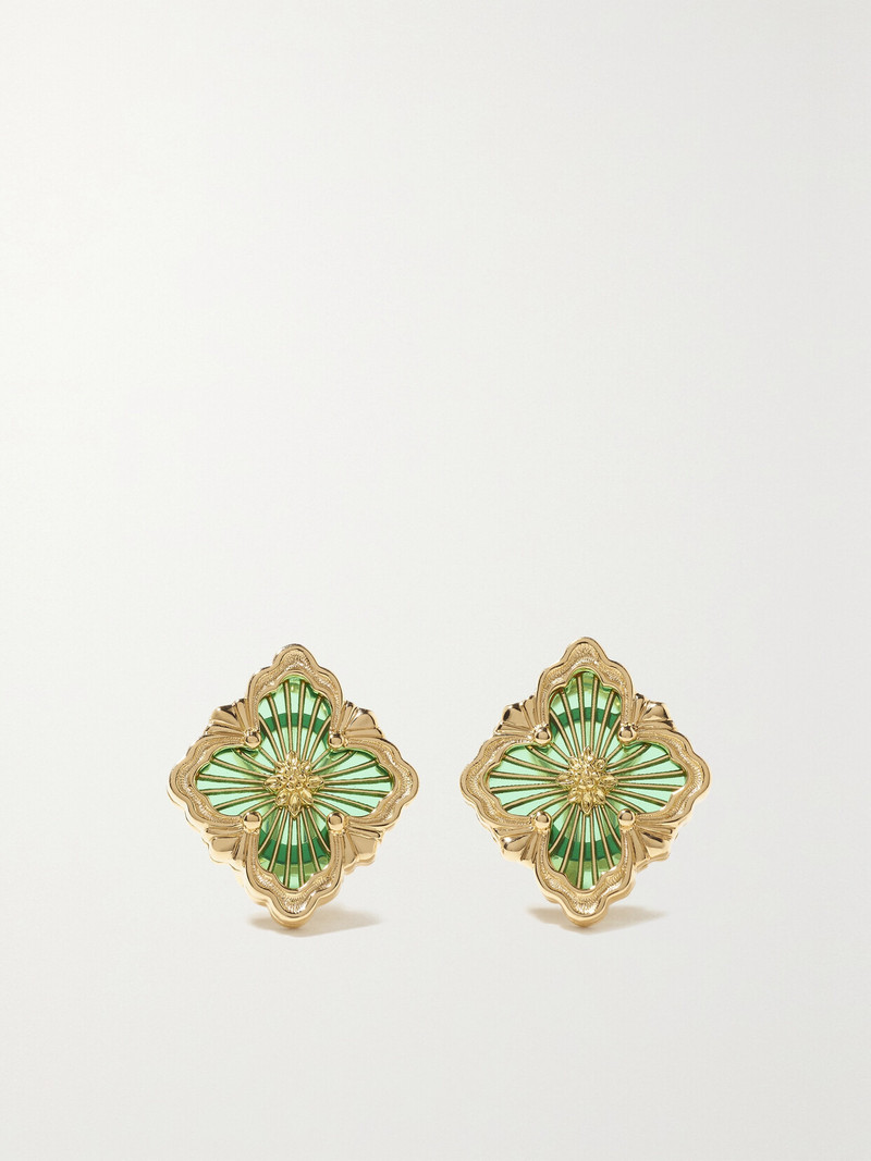 Opera Tulle 18-karat Gold Enamel Earrings 1
