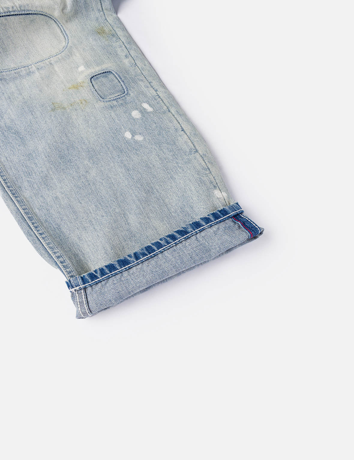 Washed Patchwork and Seagull Print Loose Fit Denim Jeans - 12