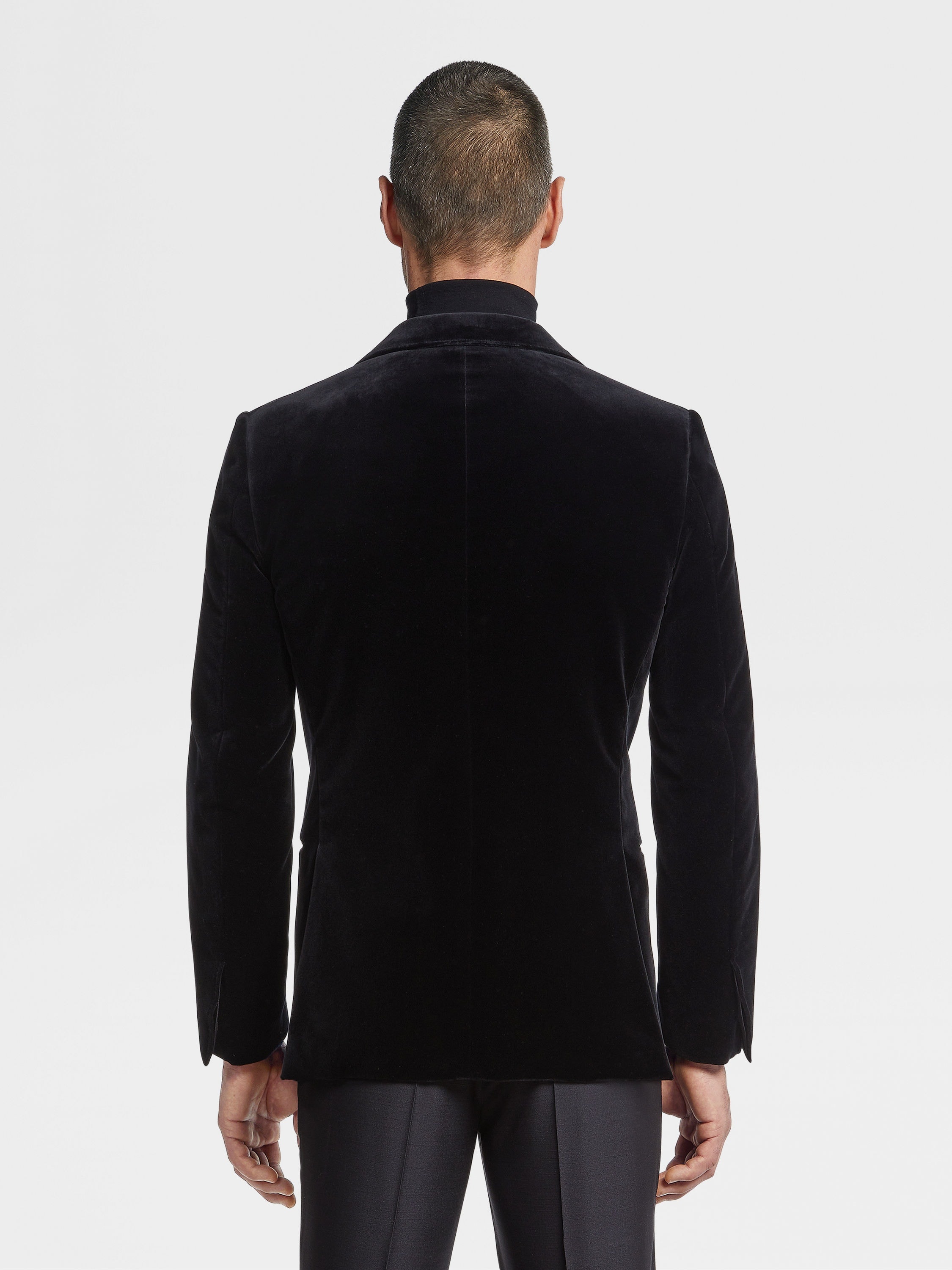 BLACK COTTON EVENING JACKET - 5