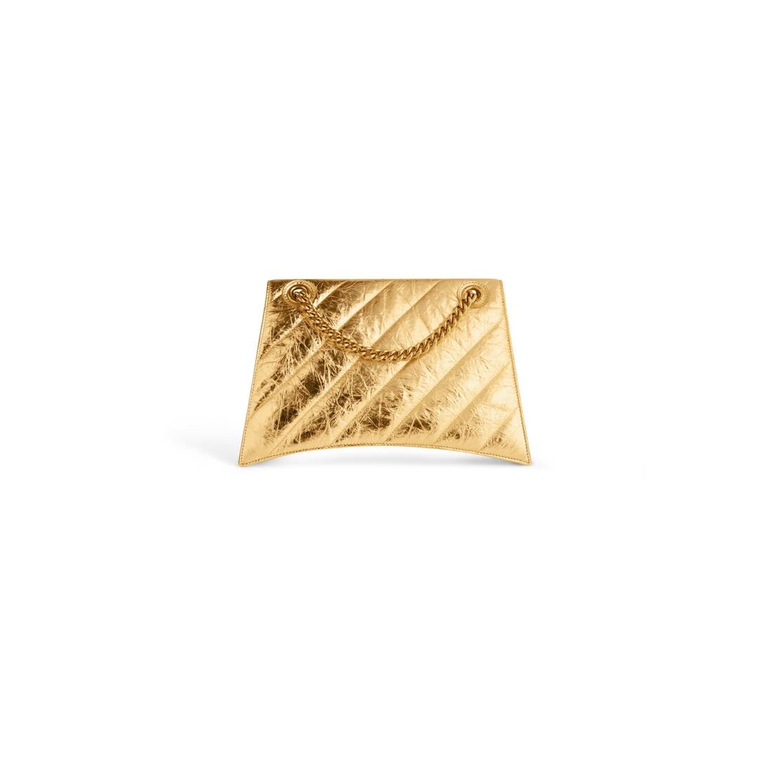 Women's Crush Medium Chain Bag Metallized Quilted  in Gold - 4