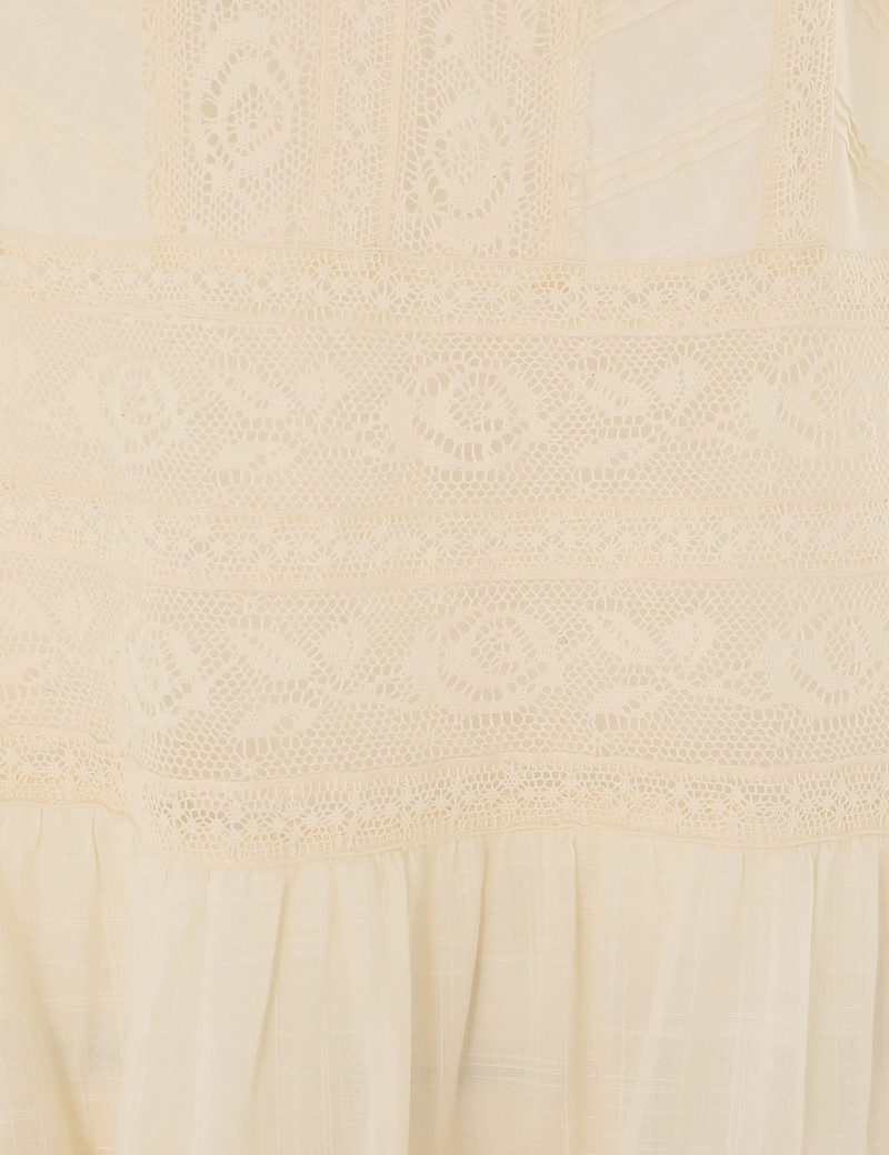 chinese dress ladies Casual Powder Blue Short Summer Dress with Lace Panels Powder Blue / Large