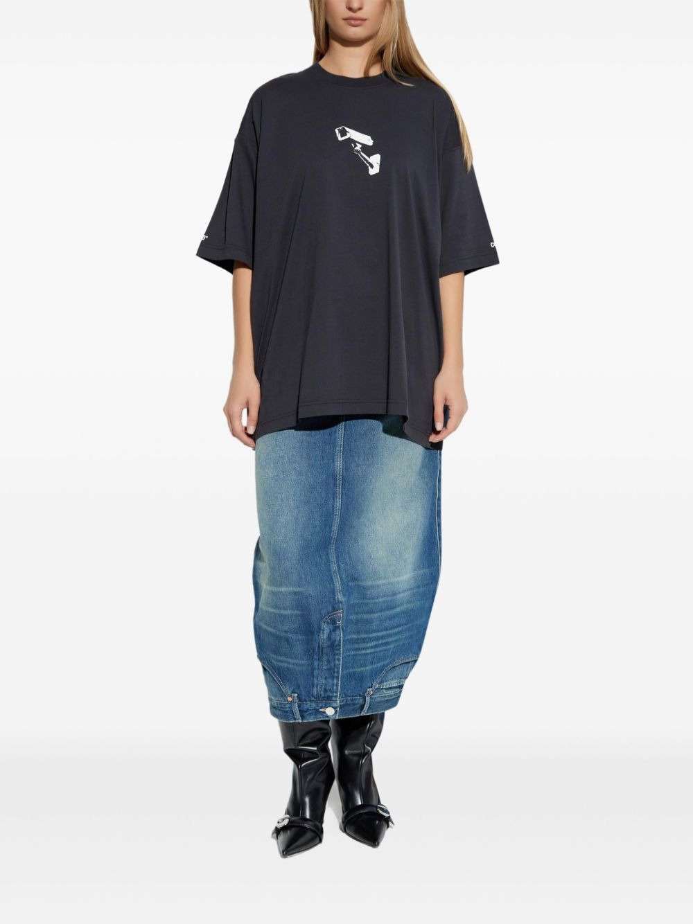 camera-print T-shirt - 3