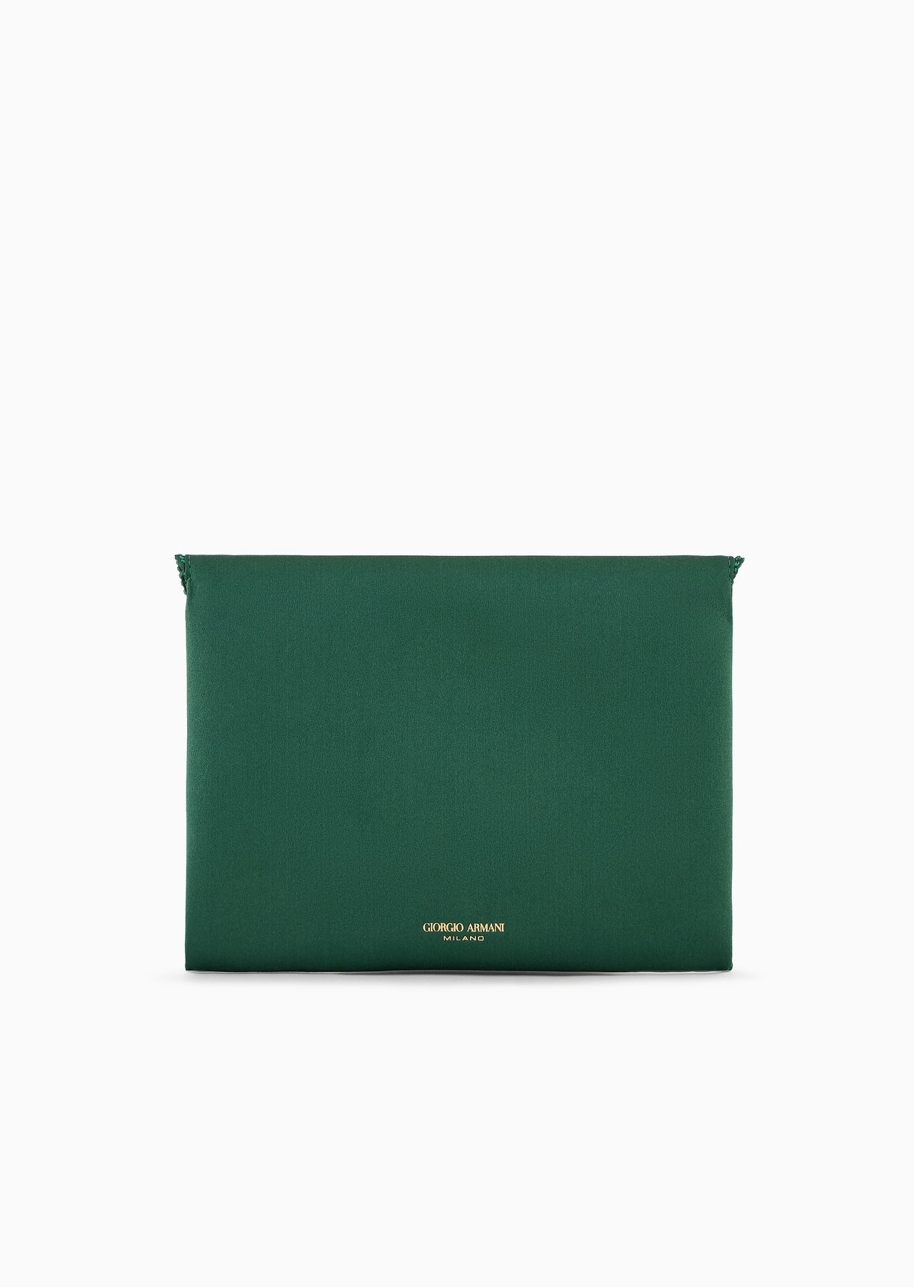 Small satin clutch bag with rhinestone piping - 3