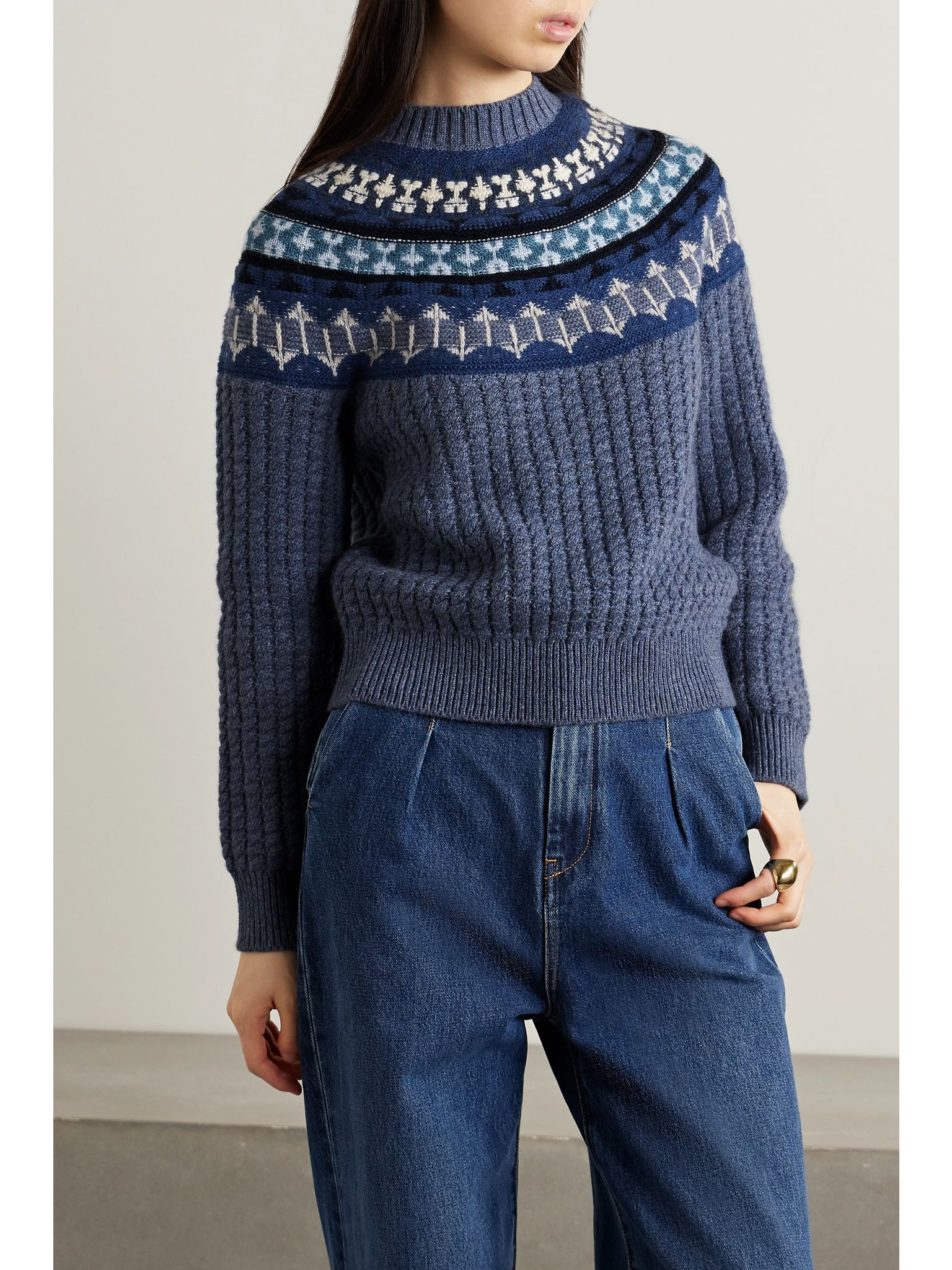 Noel Fair Isle cable-knit cashmere sweater Multi - 3