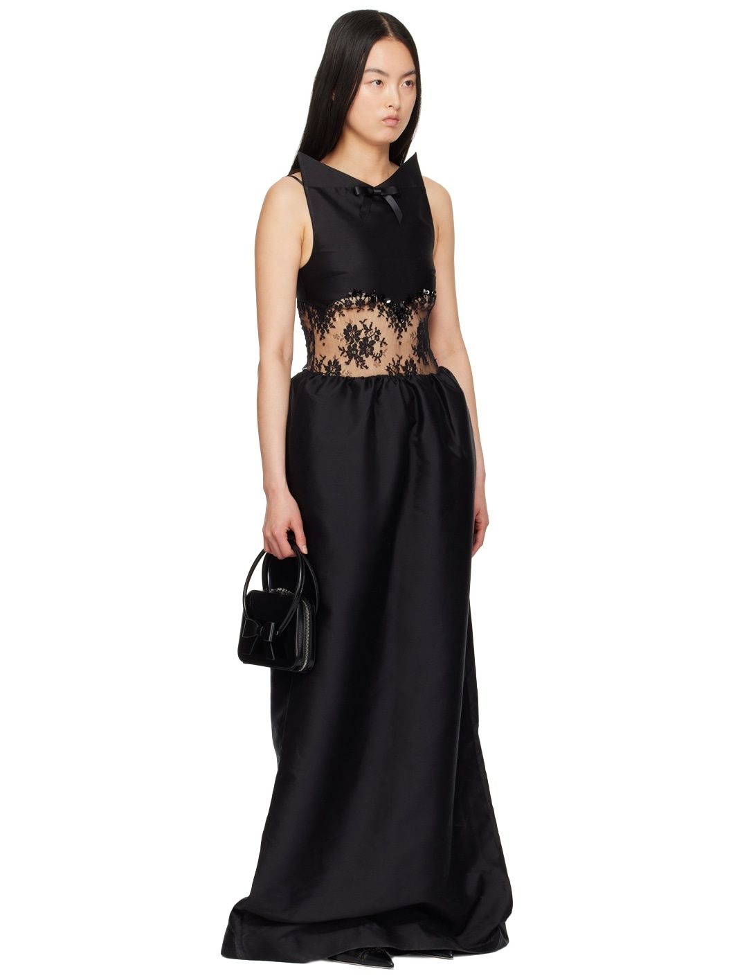 Black Paneled Maxi Dress - 2