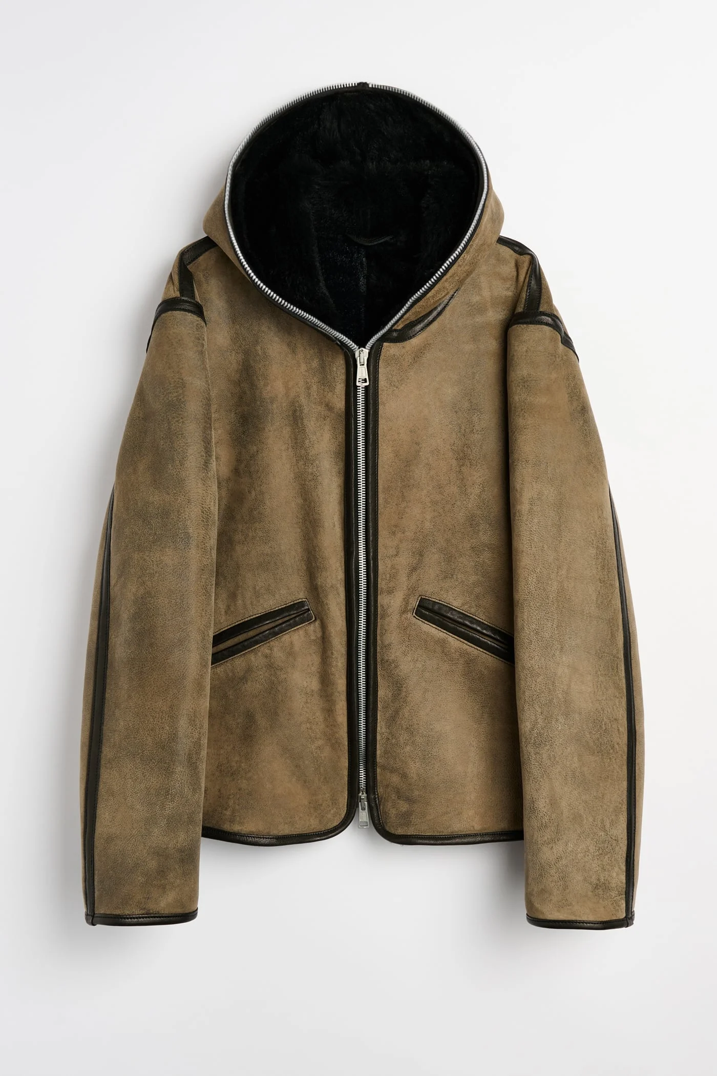 Full Zip Jacket Smoky Black Dry Shearling - 1