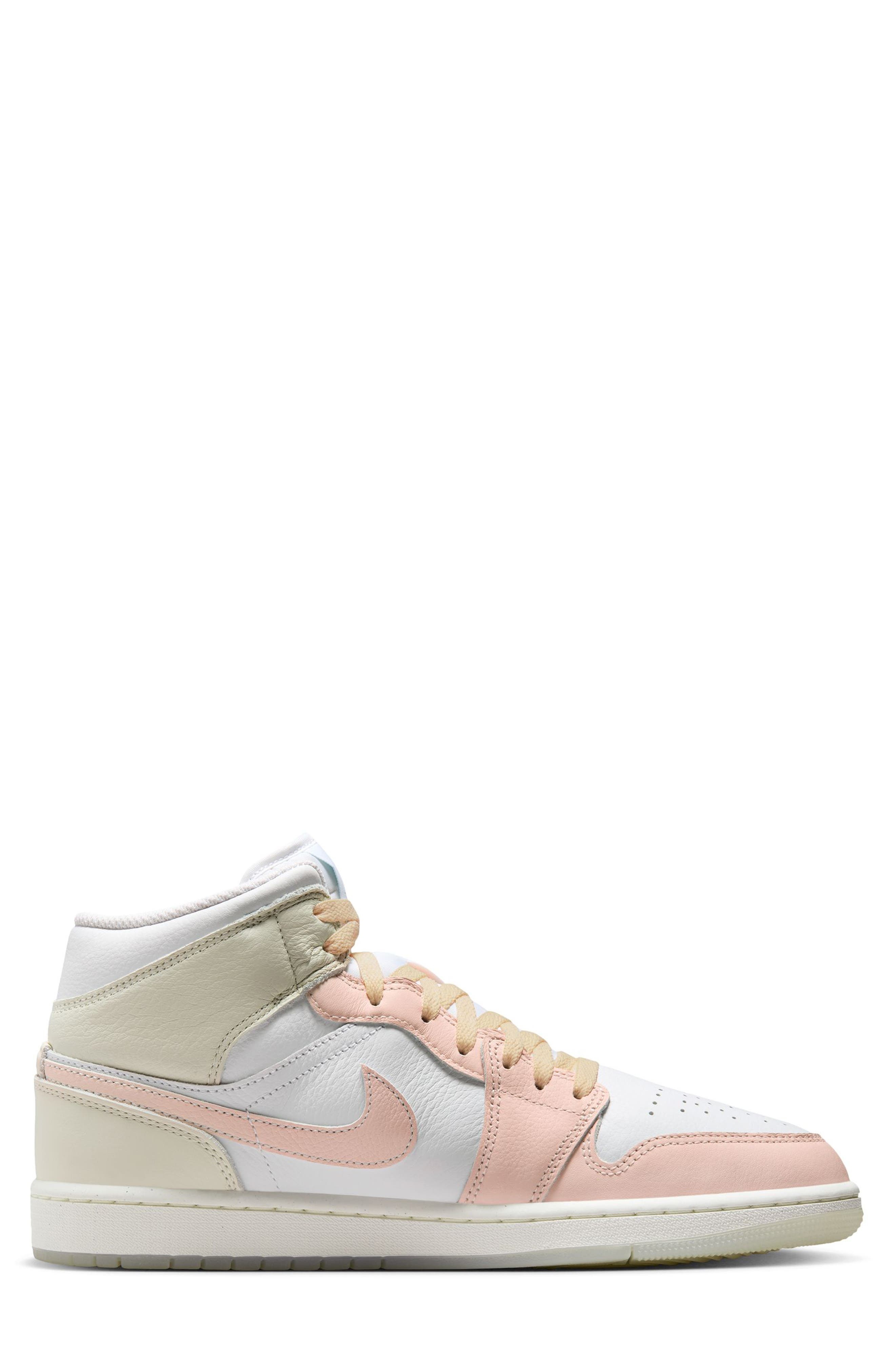 Air Jordan 1 Mid SE Sneaker in White/Guava Ice/Glacier Blue at Nordstrom - 6