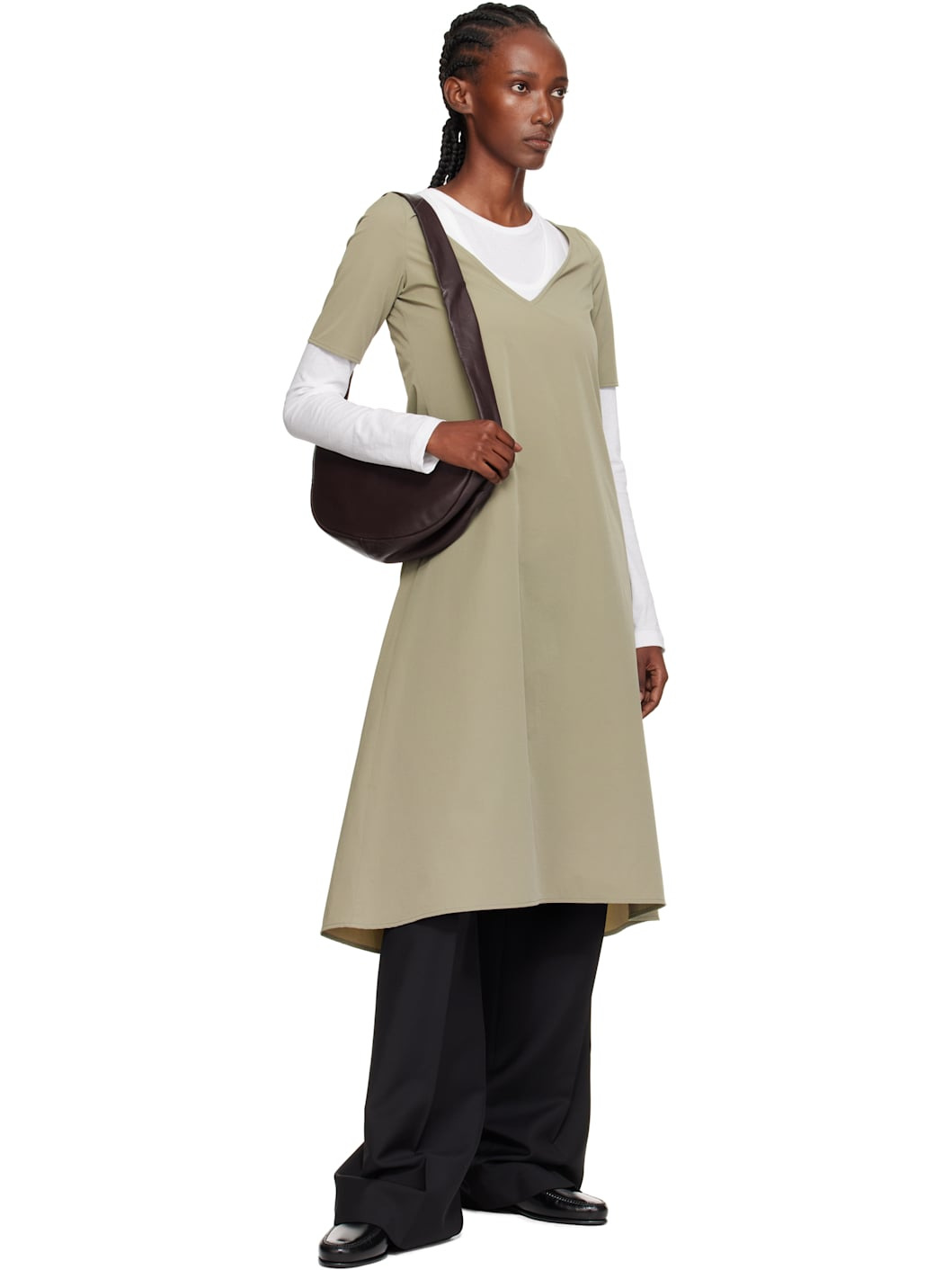 Brown Soft Crescent Bag - 4
