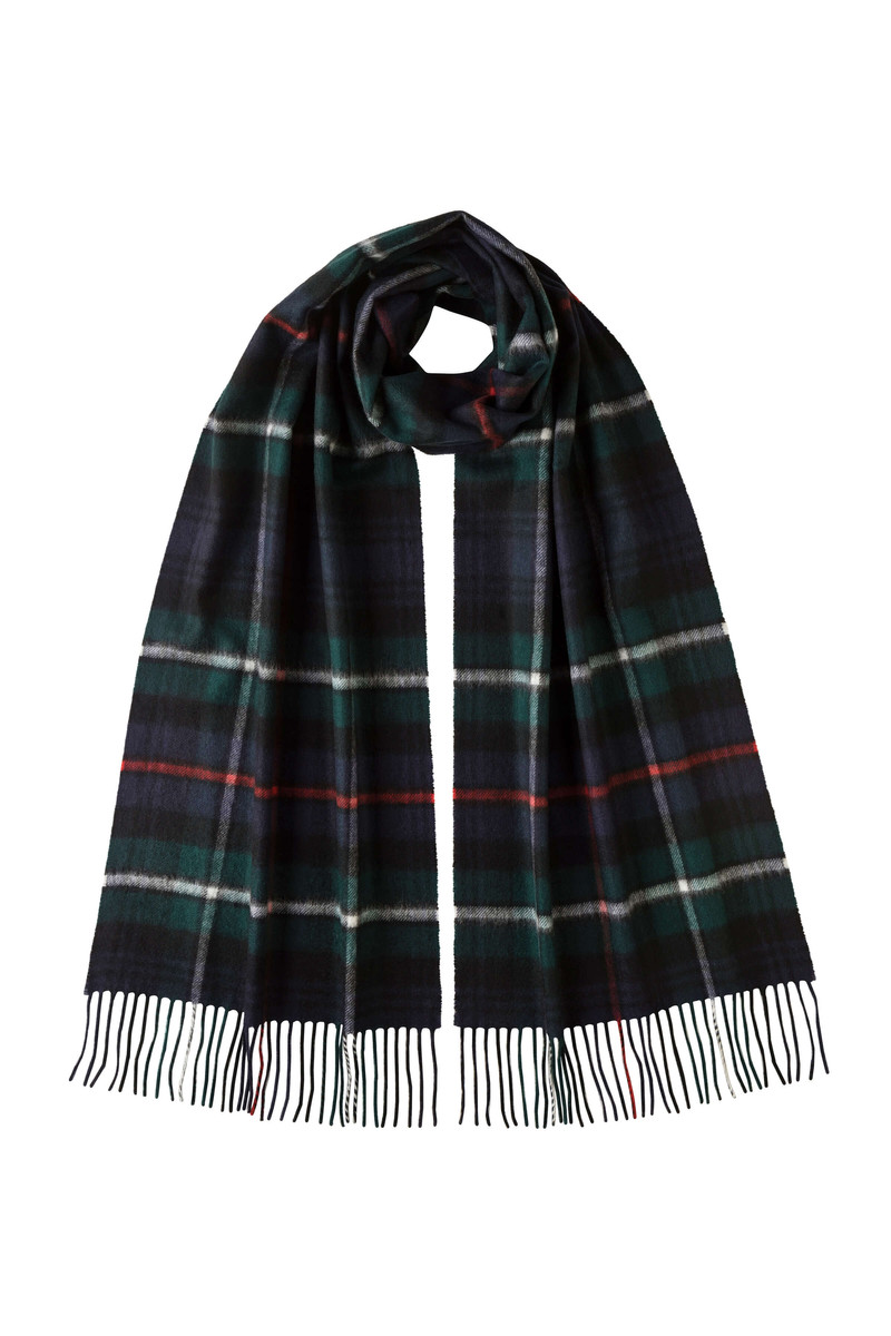 MacKenzie Tartan Wide Cashmere Scarf 1