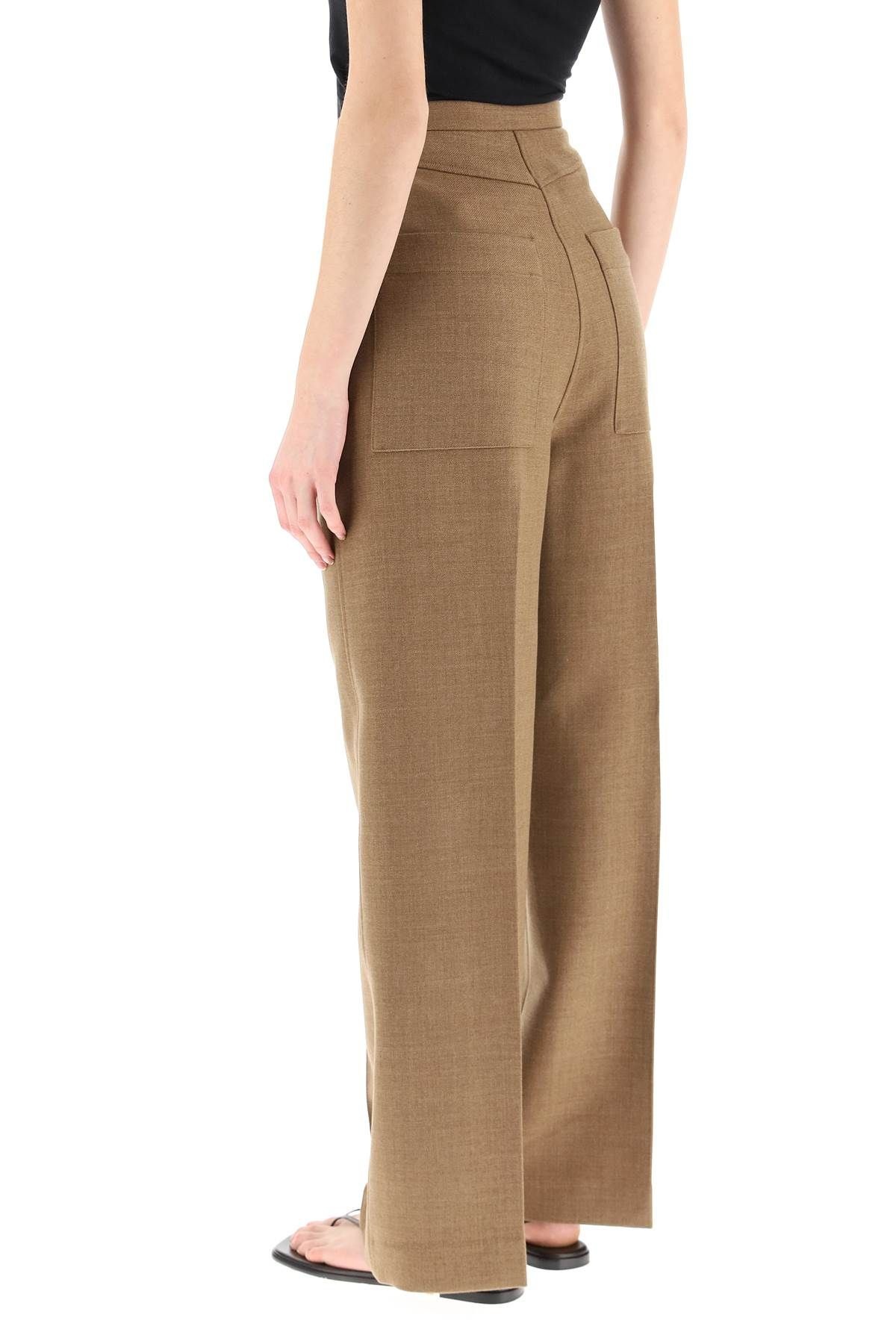 WIDE LEG BUSINESS WOOL TROUSERS - 4