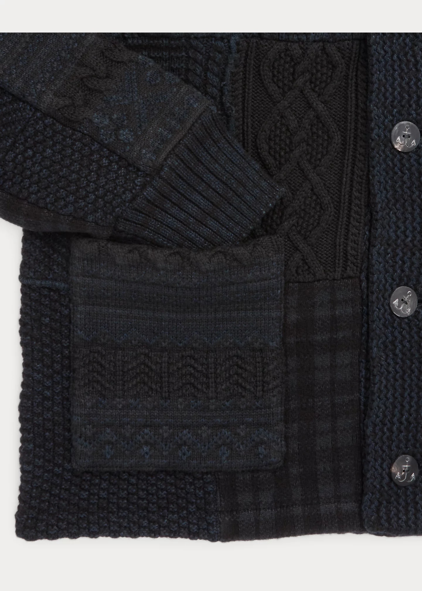 Indigo Patchwork Cotton-Wool Cardigan - 4