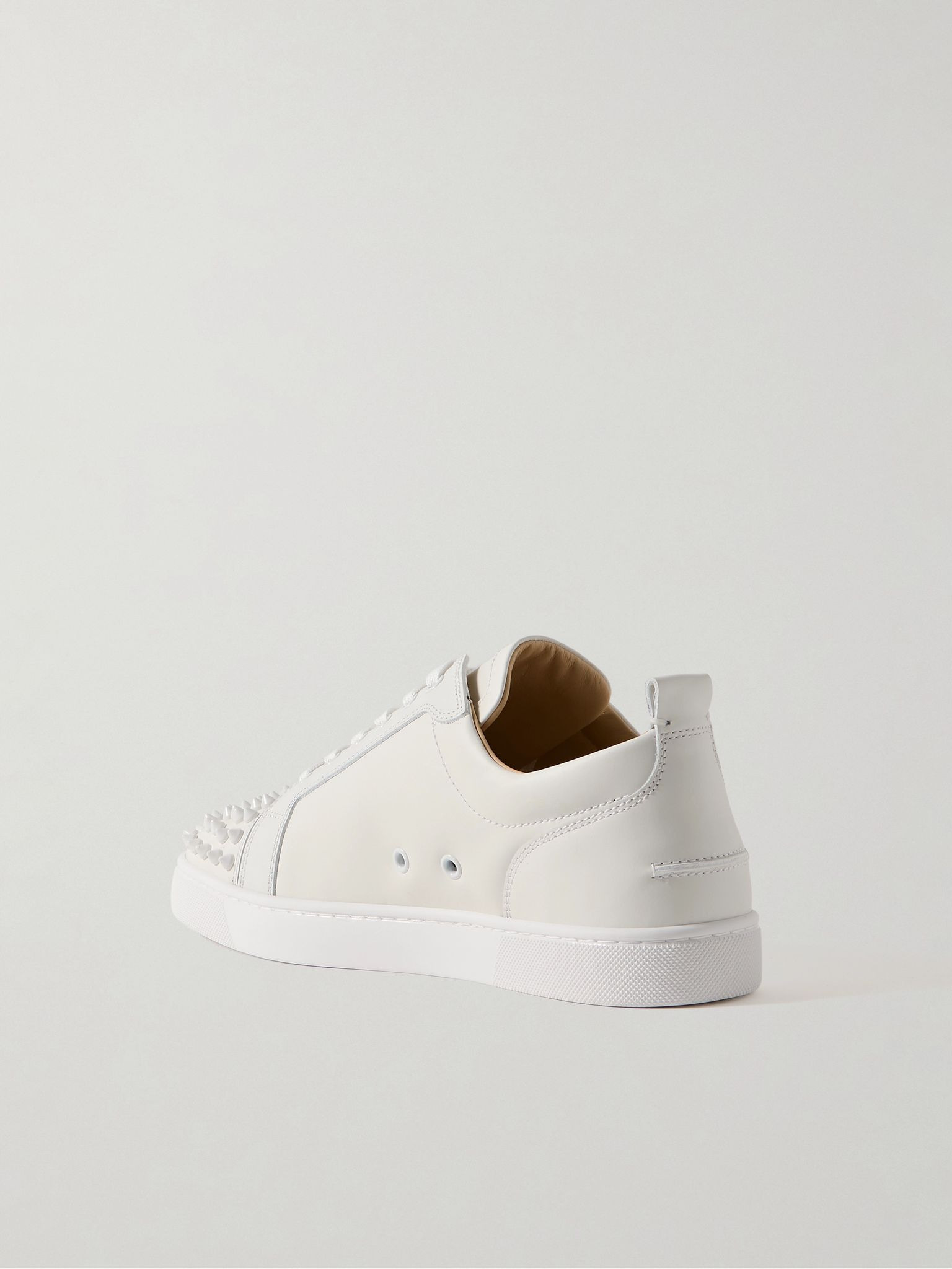 Louis Junior Spikes Cap-Toe Leather Sneakers White - 4