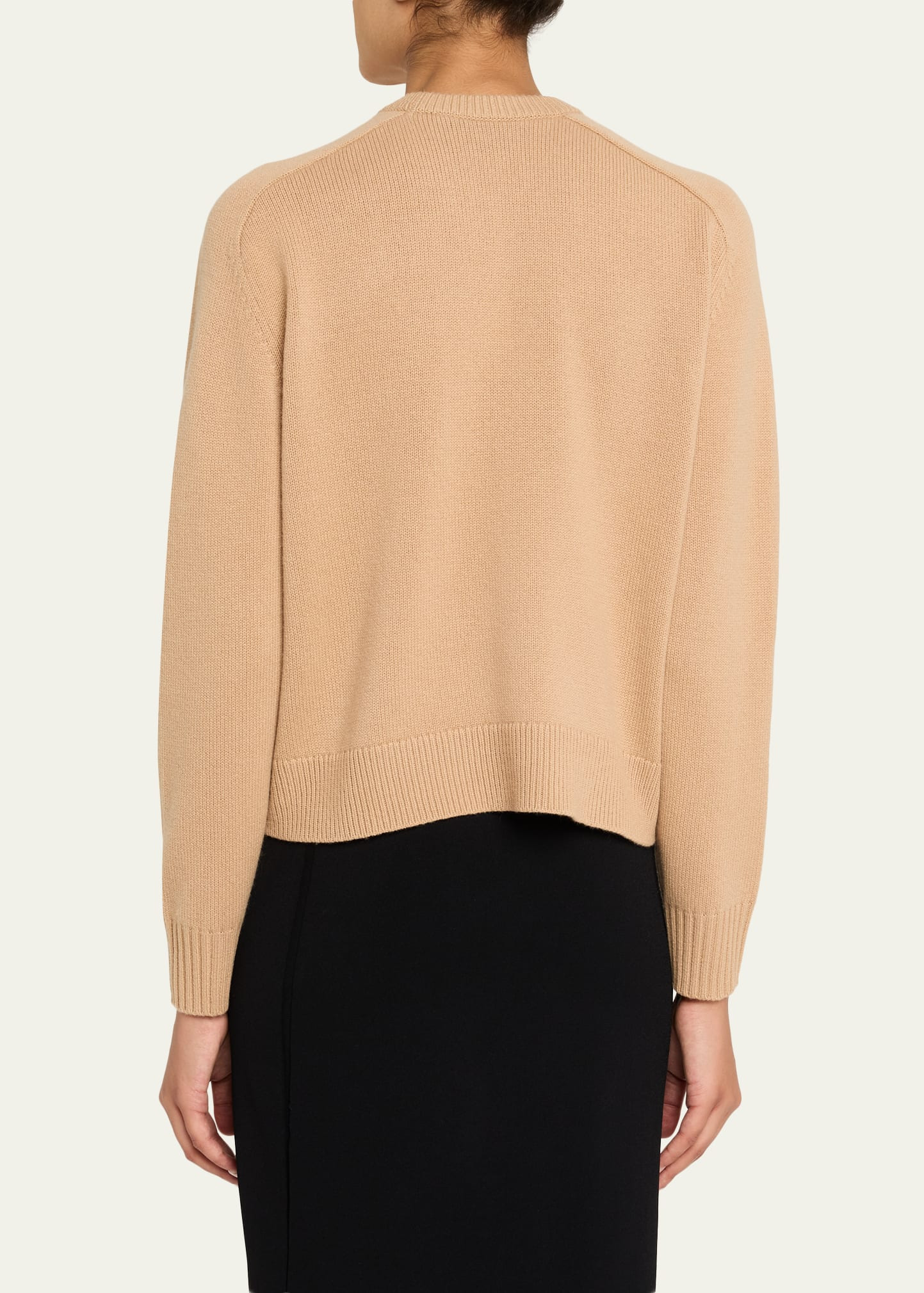 Cashmere Cropped Crewneck Sweater - 3