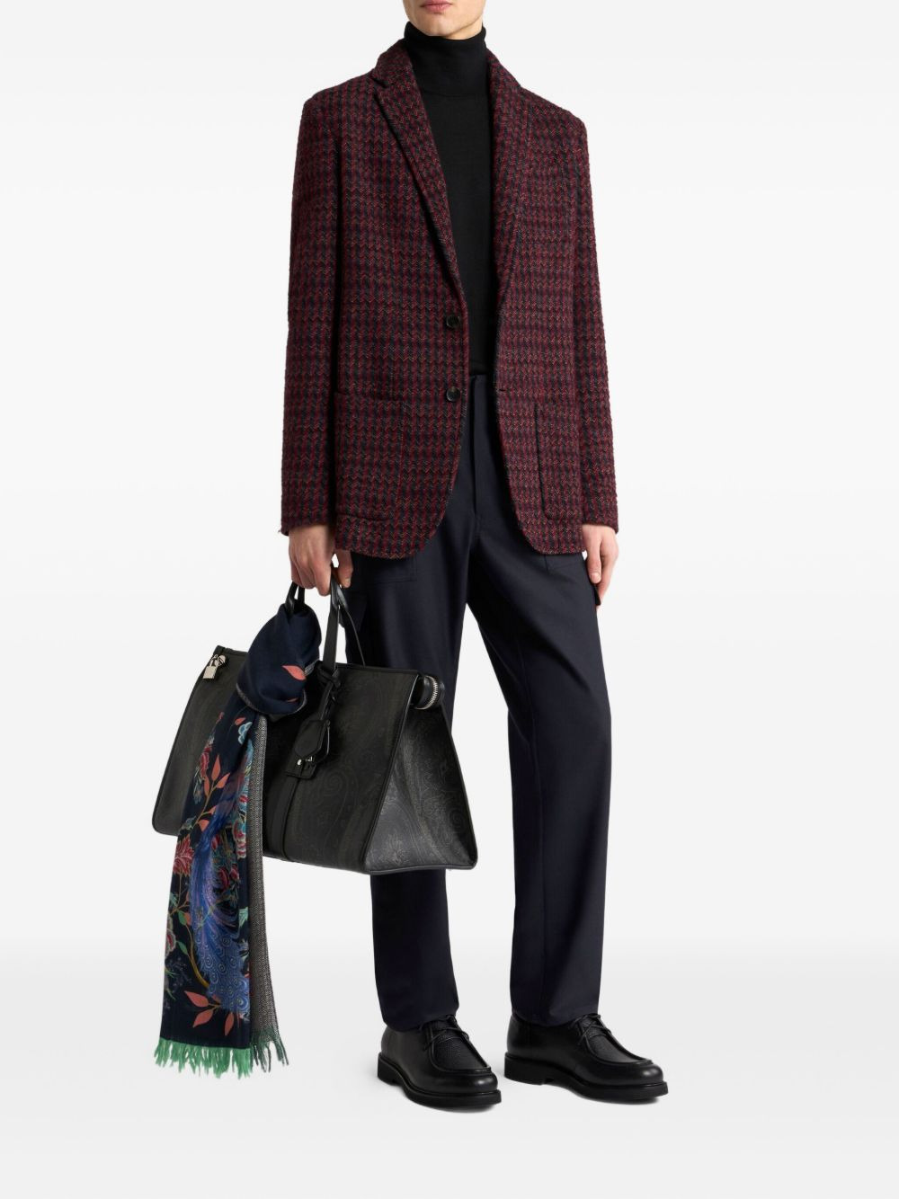 jacquard herringbone blazer - 2