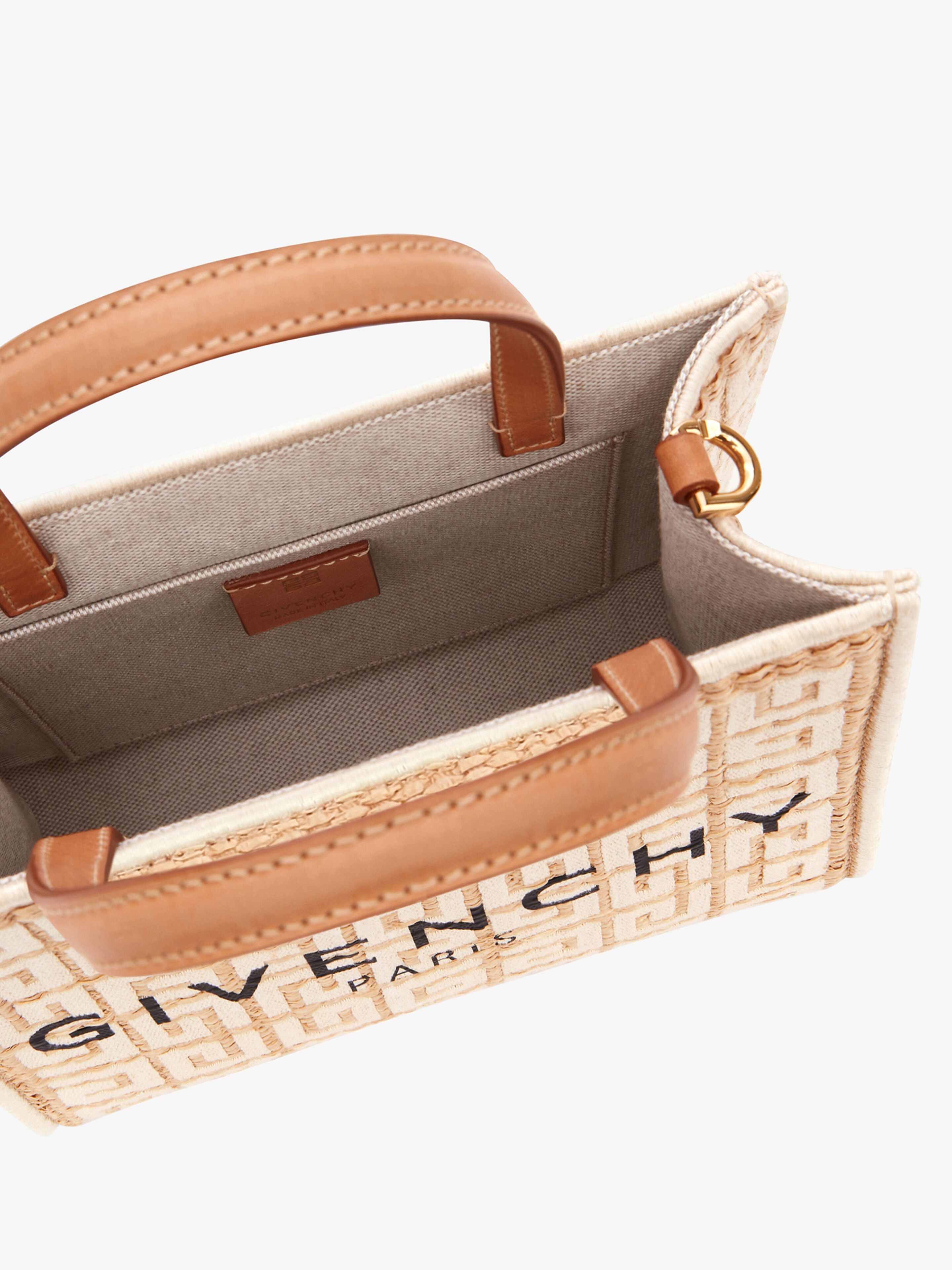 MINI G TOTE SHOPPING BAG IN 4G EMBROIDERED RAFFIA - 5