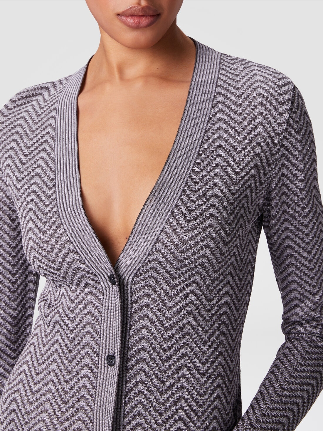 Long cardigan with wave pattern - 5