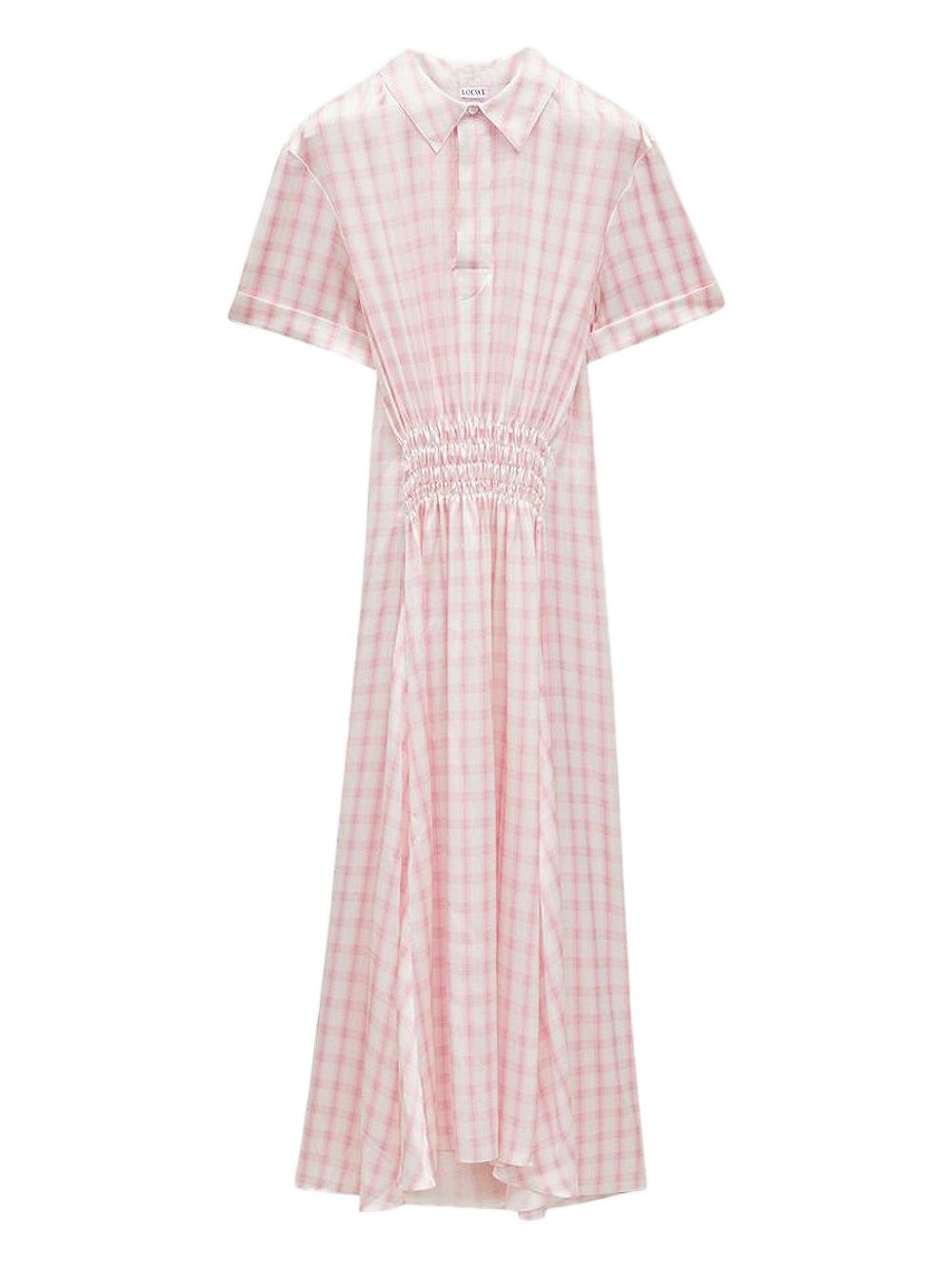 smocking detail shirt dress - 1