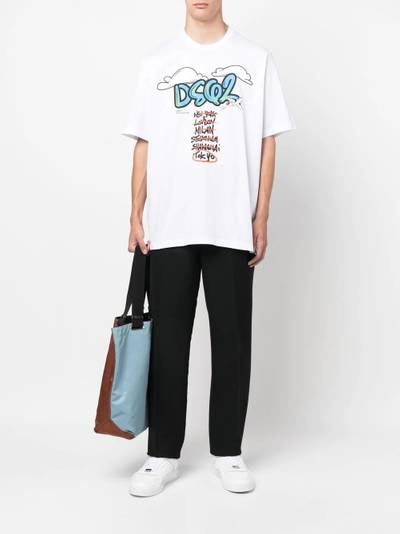 DSQUARED2 logo-print detail T-shirt outlook