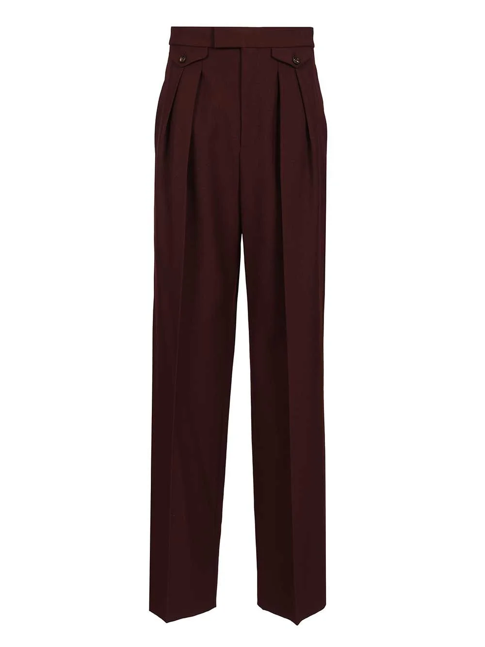 Suits Pant With Waist Pleats Trousers Bordeaux - 1