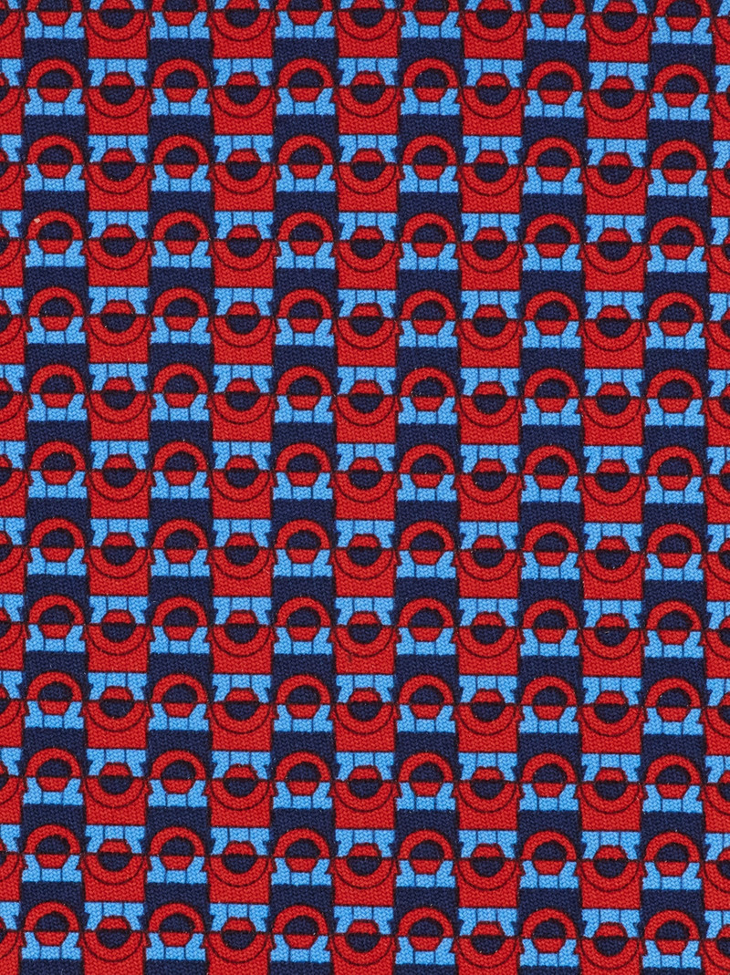 FERRAGAMO Gancini bicolor print silk tie outlook
