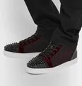 Lou Spikes Orlato Velvet, Raffia and Leather High-Top Sneakers - 12