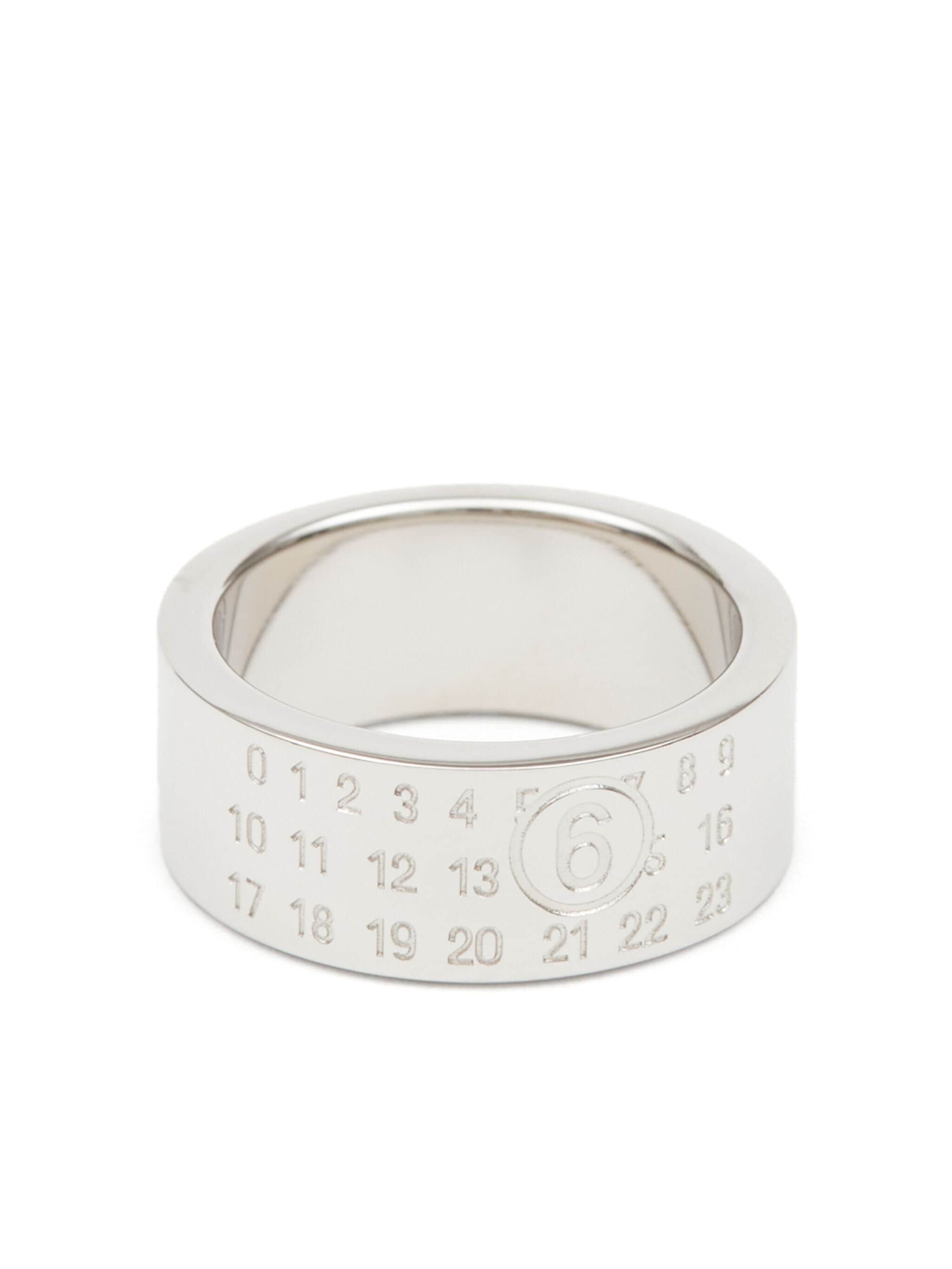 Numeric engraved polished ring - 1