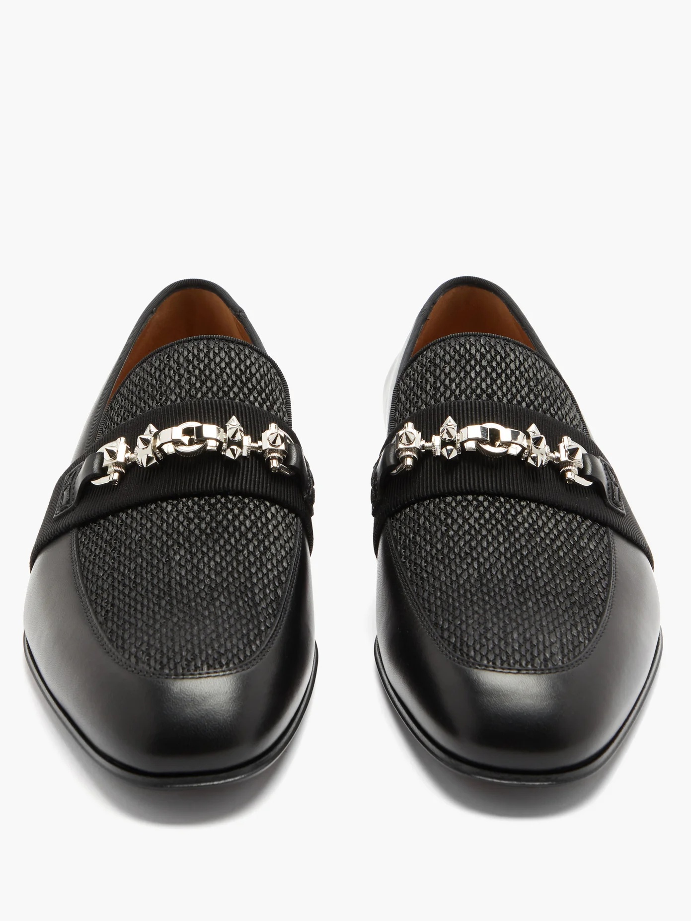 Panamax chain-embellished leather loafers - 5