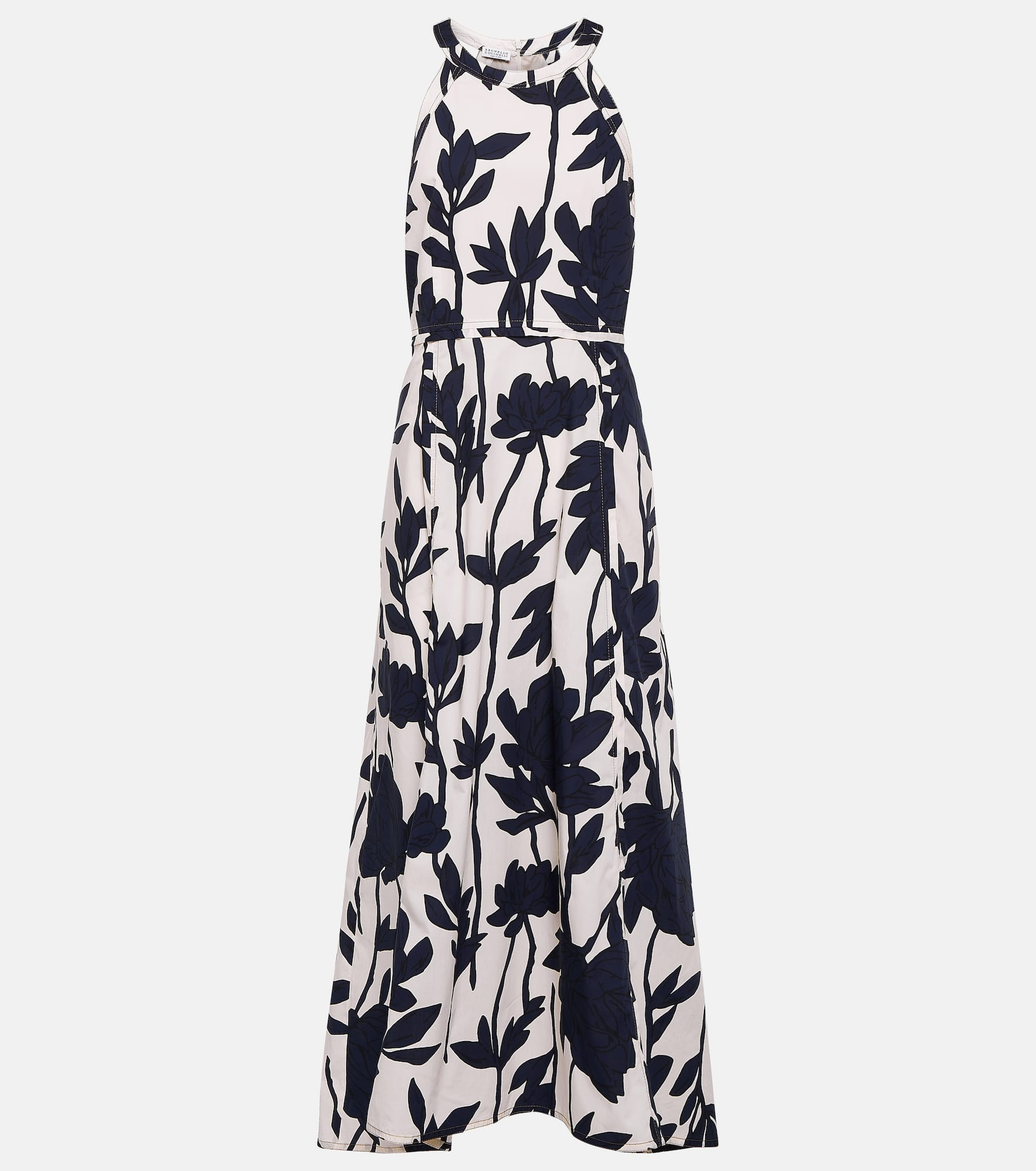 Floral cotton midi dress - 1