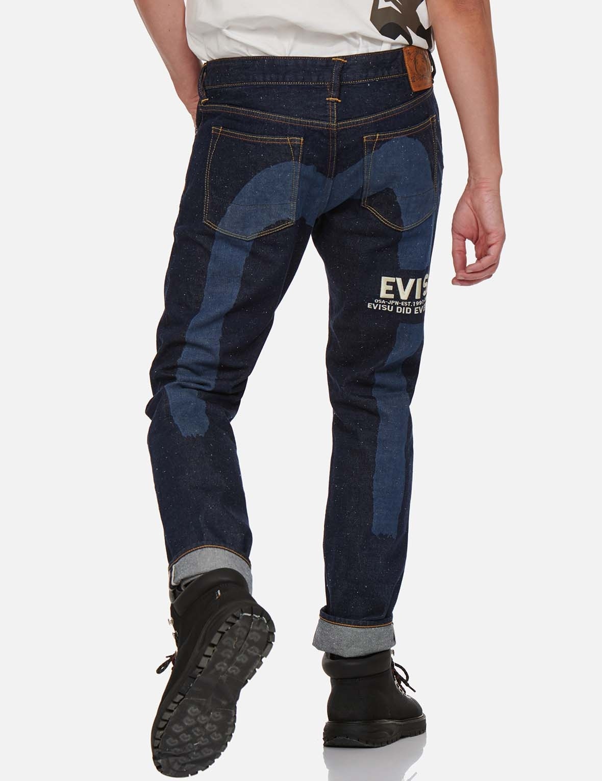 LASER-PRINT BRUSHSTROKE DAICOCK CARROT FIT JEANS #2017 - 3