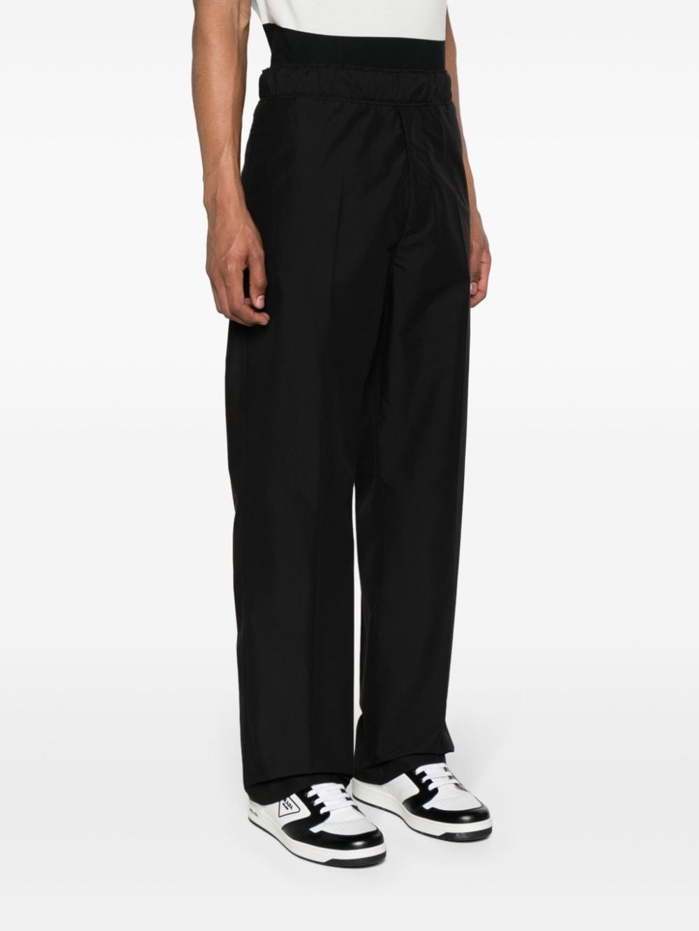 logo-patch straight-leg trousers - 3