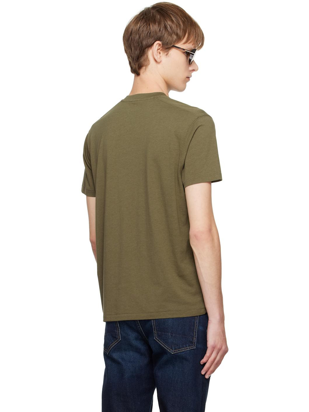Khaki Lyocell Cotton Crewneck T-shirt - 3