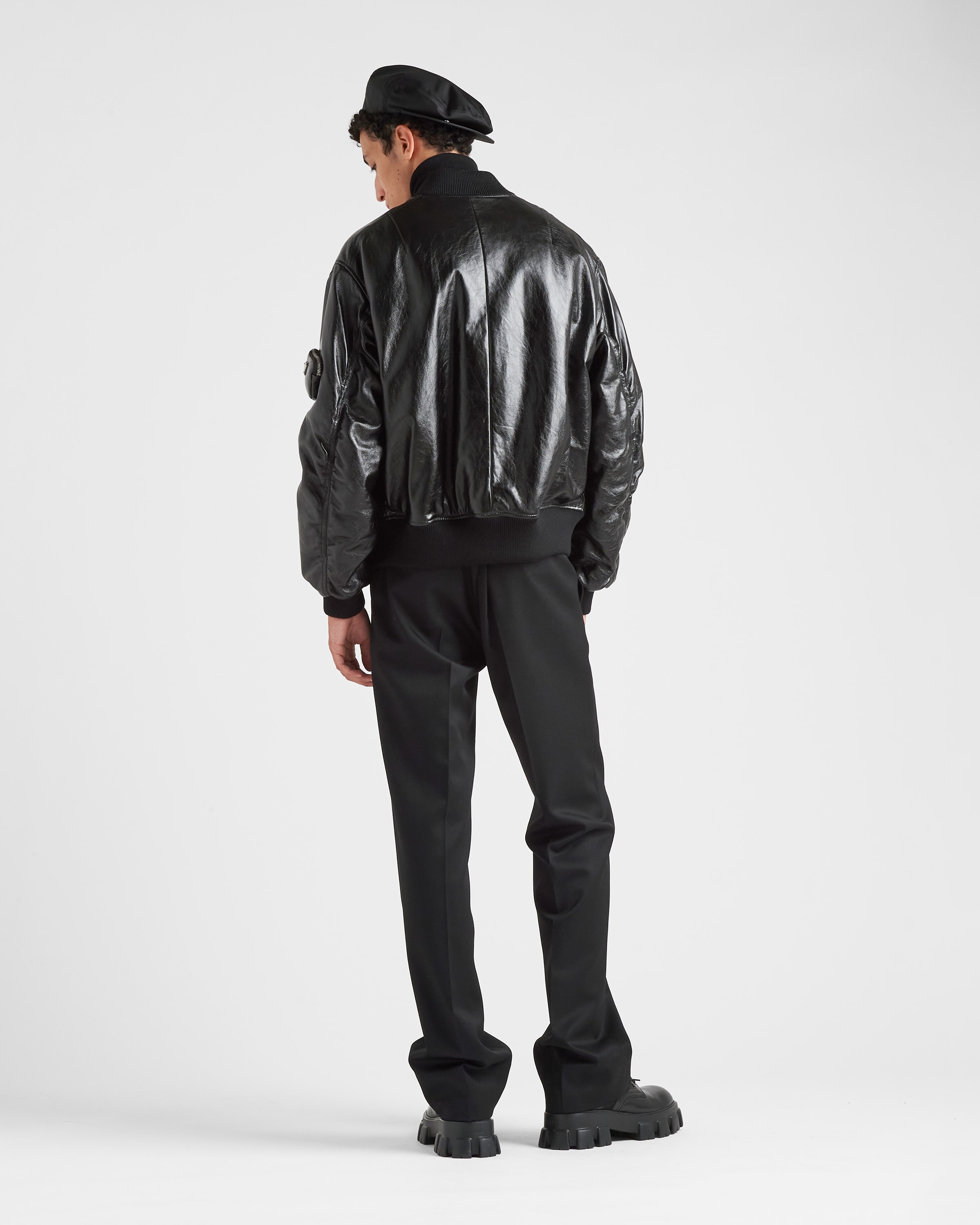 Nappa leather bomber jacket