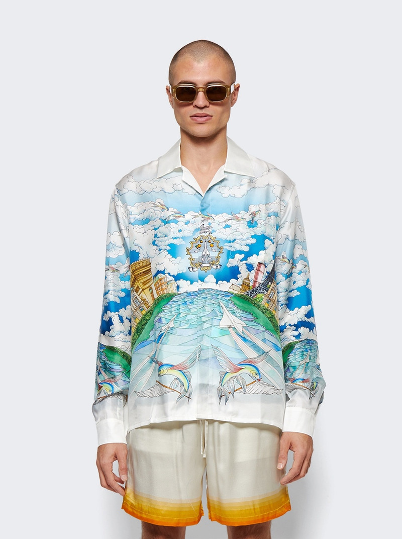 Cuban Collar Long Sleeve Silk Shirt Le Vol Ideal 3