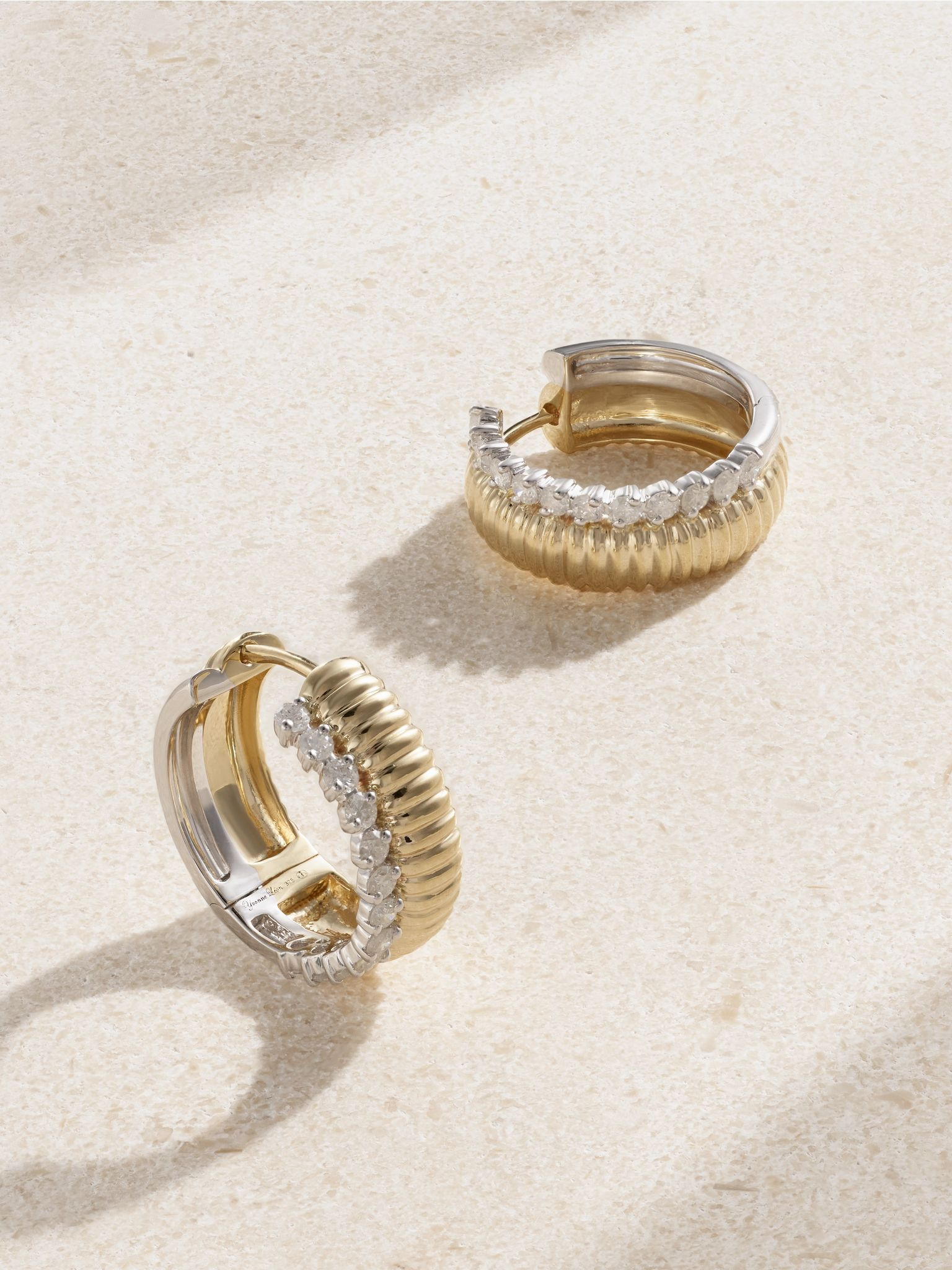 Paire De Créoles Bouées 9-karat yellow and white gold diamond earrings Gold - 1
