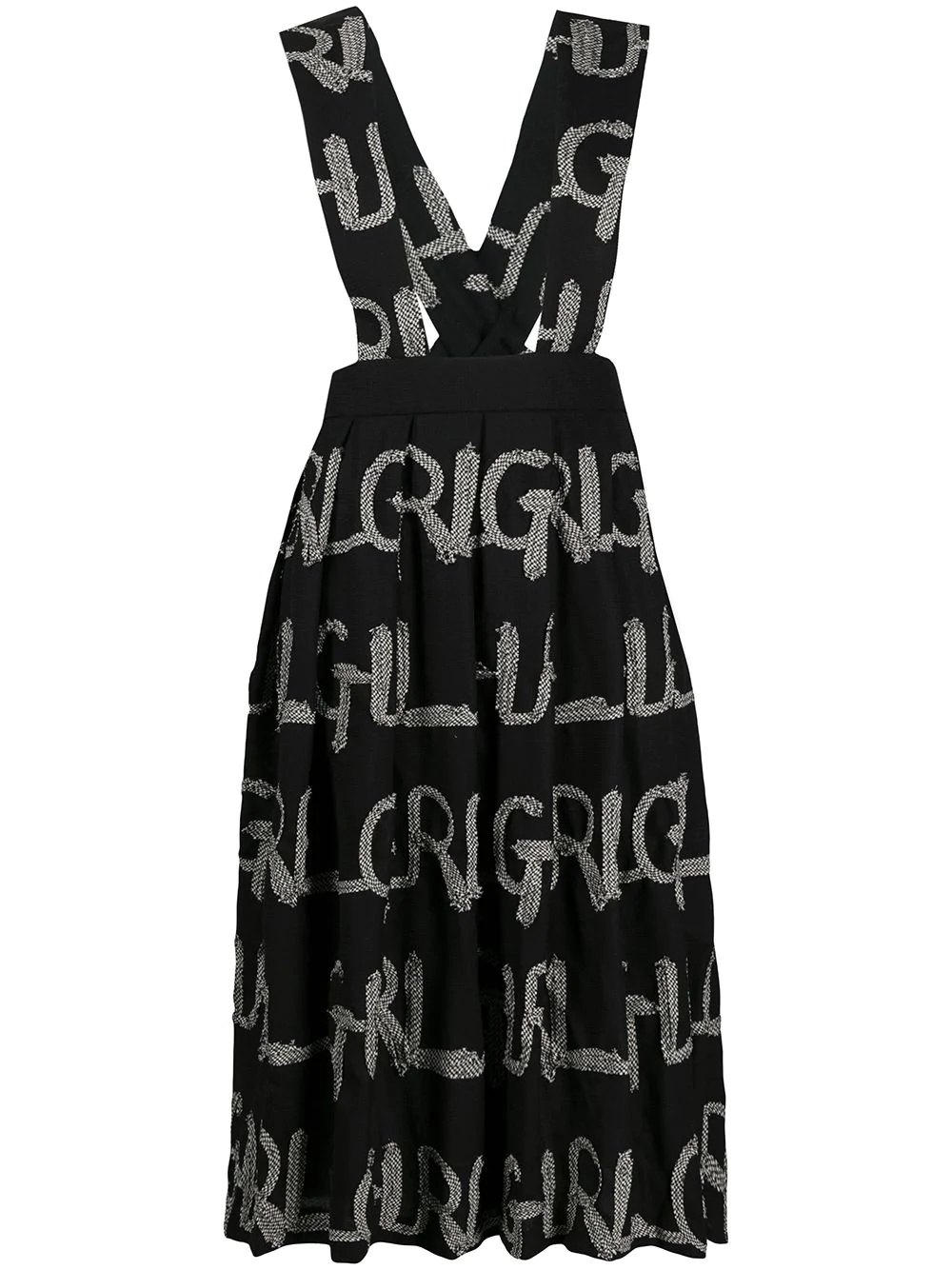 appliqué pinafore midi skirt - 1