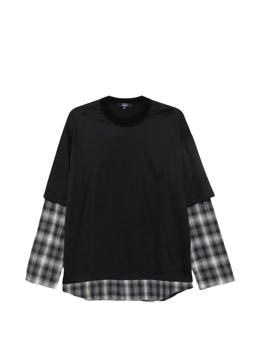 Pattern Fendy Comme des Garçons Homme Plus layered-design check-pattern T-shirt ...