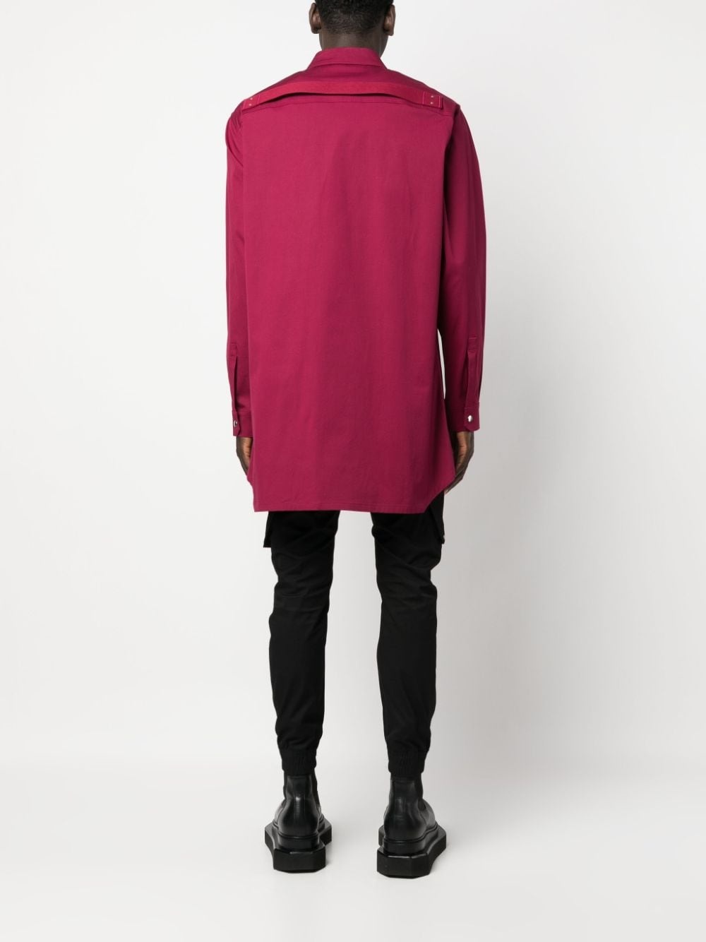 long-sleeve buttoned shirt jacket - 4