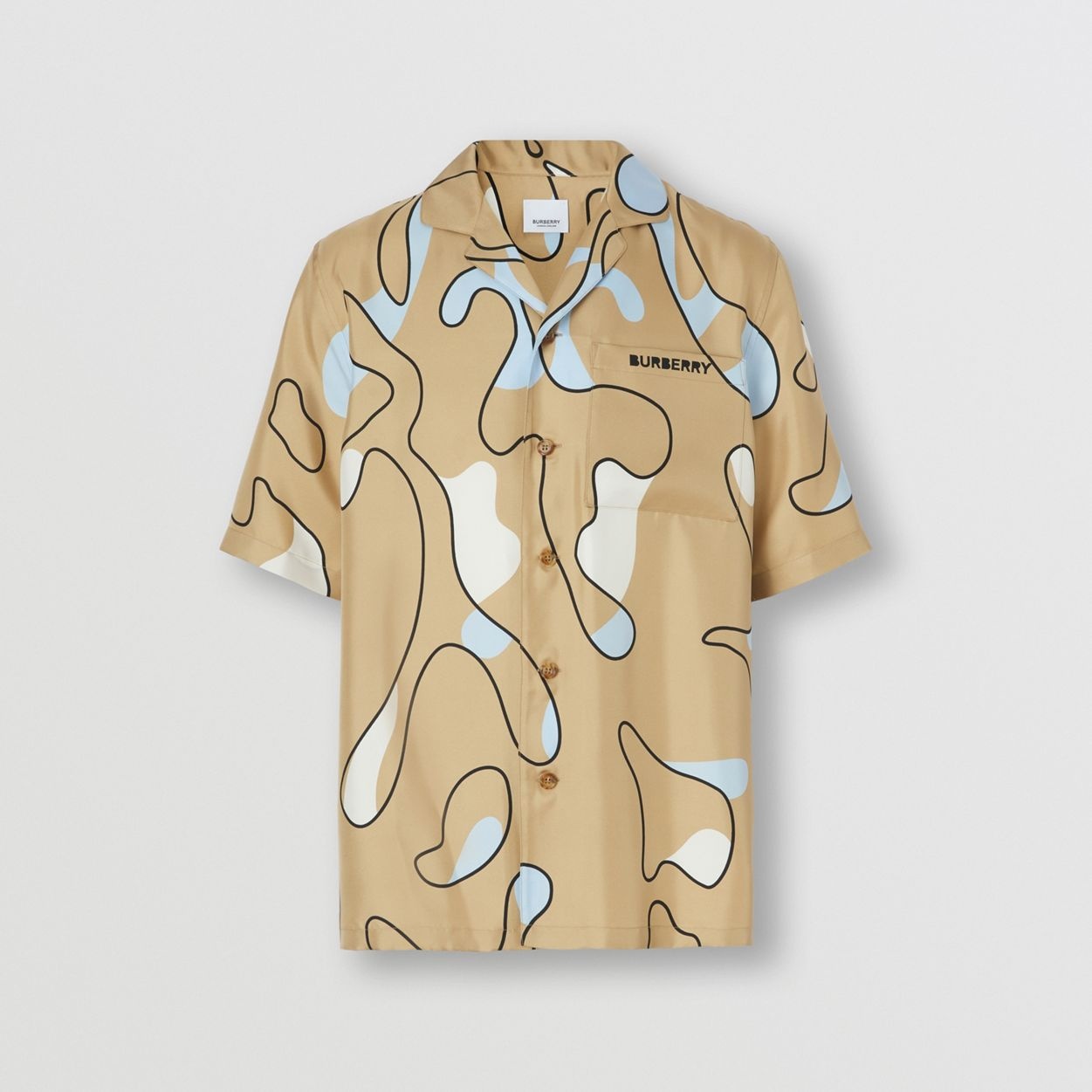 Short-sleeve Raindrop Motif Silk Shirt – Exclusive Capsule Collection - 1