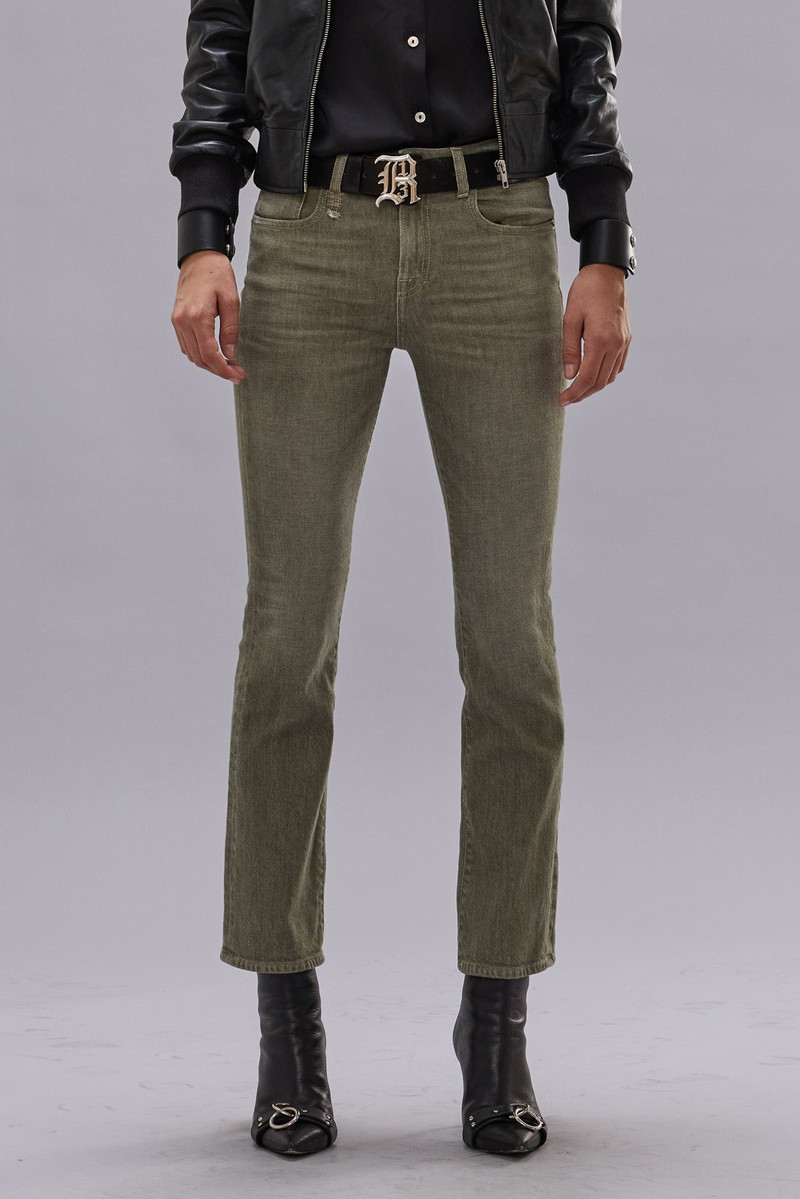 R13 KICK FIT JEAN - ARMY GREEN STRETCH - R13 outlook