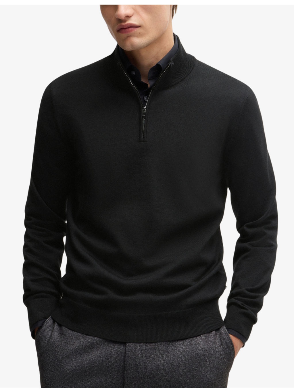 Zip-neck regular-fit wool-knitted jumper - 3