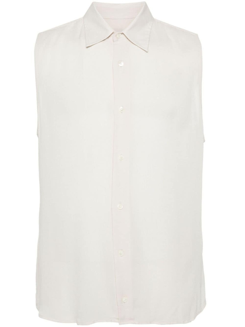 straight-collar crepe shirt 1